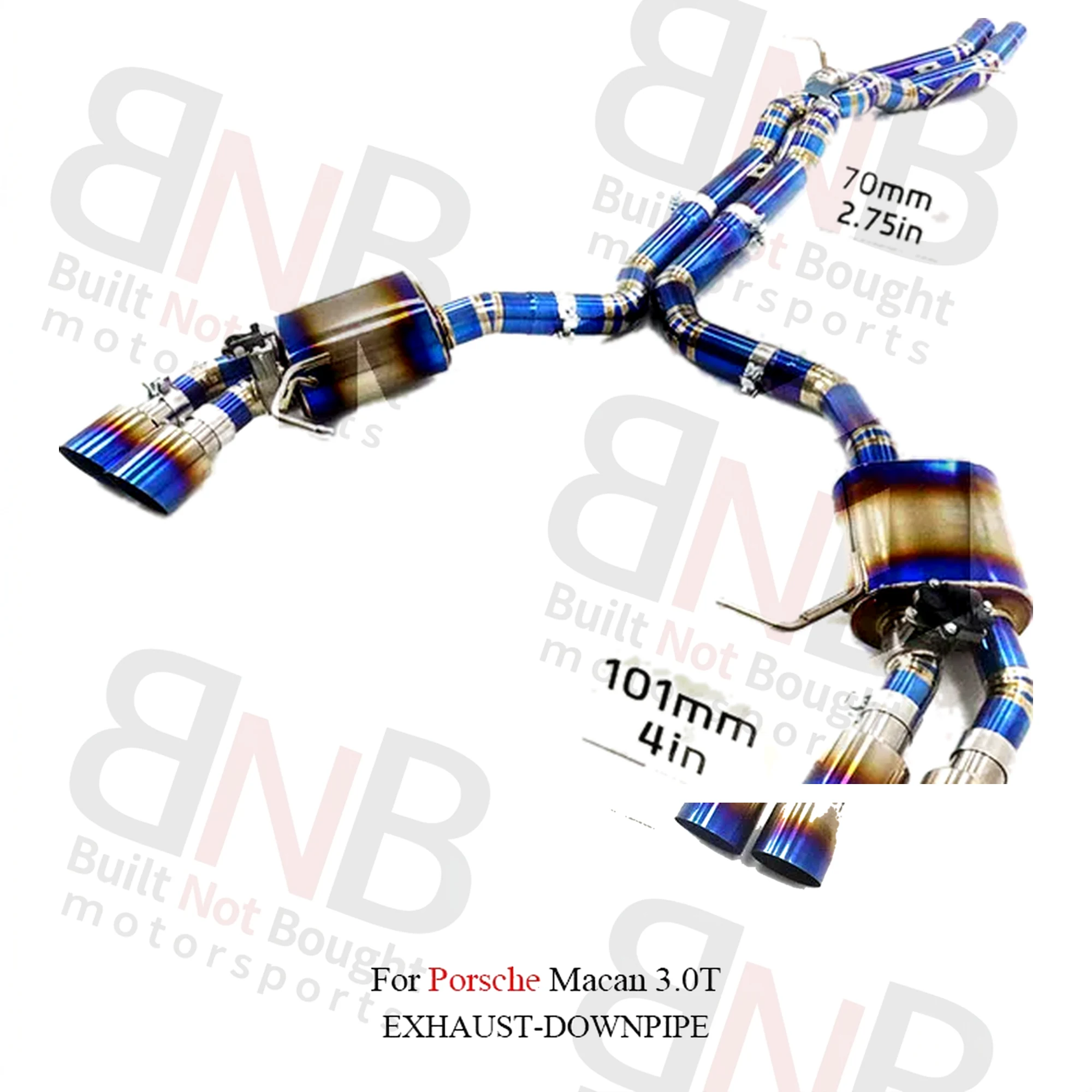 BNB Titaniumz Exhaust High Flow Titanium Straight Pipe System Macan 3.0T