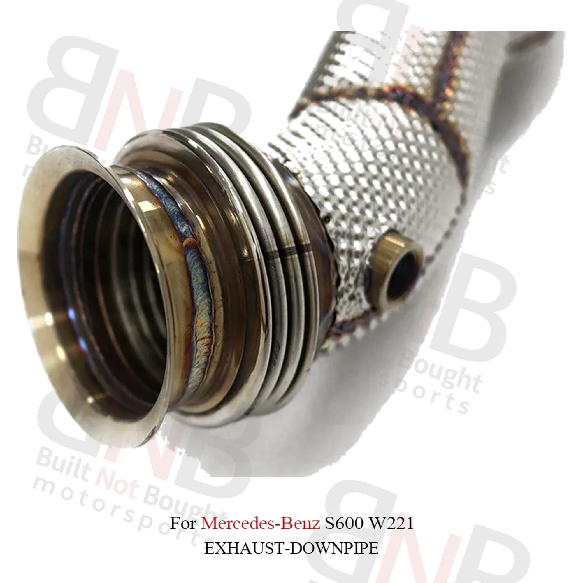 BNB Titaniumz Stainless Steel Exhaust Downpipe Heat Shield Mercedes S600 W221 Silver