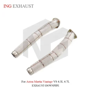 BNB Titaniumz Stainless Steel Exhaust Front Tube for Aston Martin Vantage V8 4.3L 4.7L With Heat Shield High Performance Pipe Parts