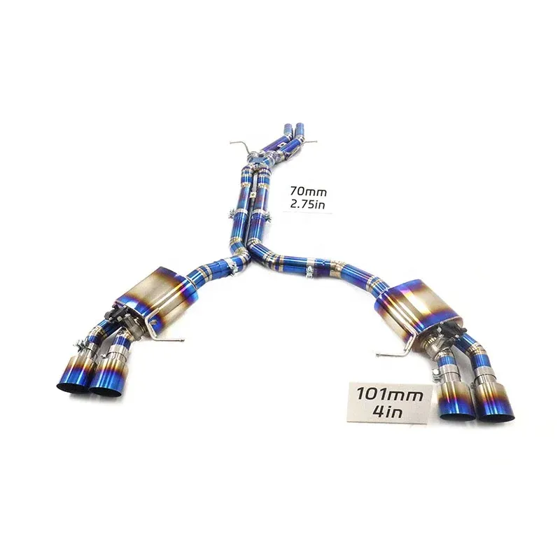 BNB Titaniumz Valvetronic Catback Exhaust for Porsche Macan 3.0T Blue