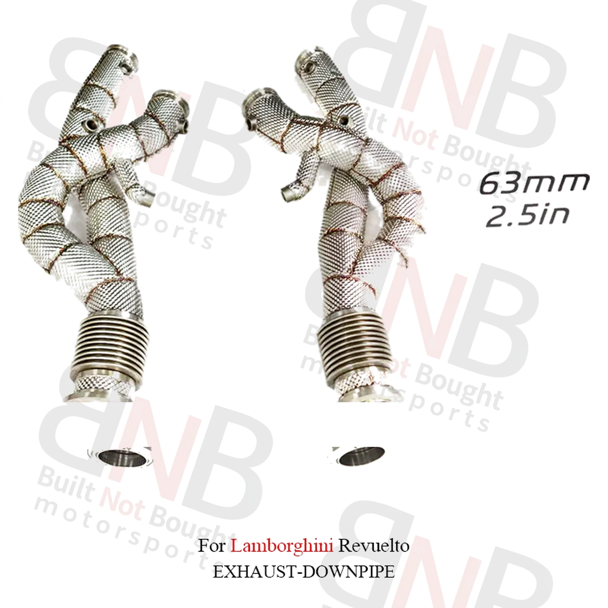 ING Stainless Steel Exhaust Downpipe for Lamborghini Revuelto Downpipe Exhaust With Heat Shield High Flow Auto Performance Parts