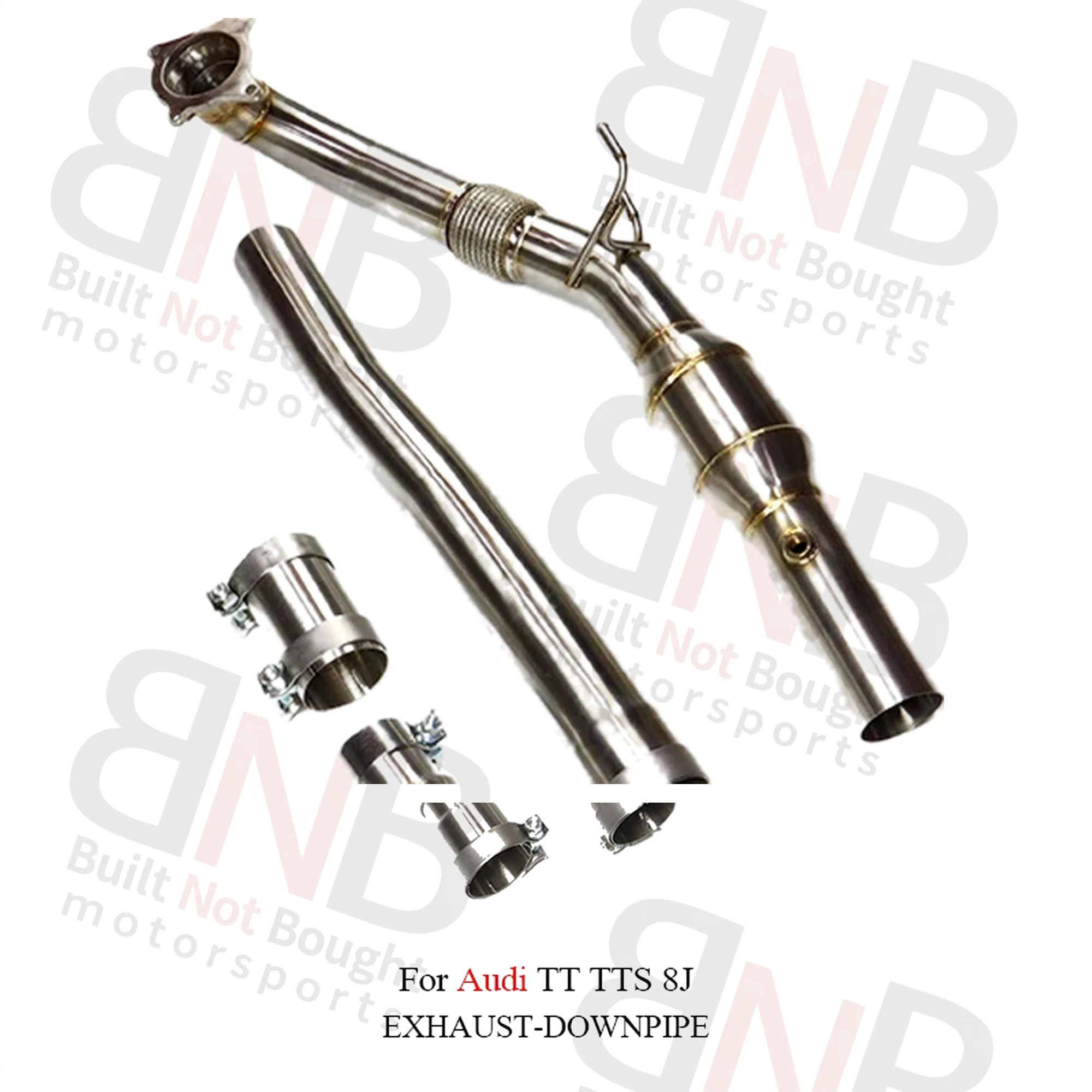 BNB Stainless Steel Exhaust System for Audi TT TTS 8J 1.5mm Silvery