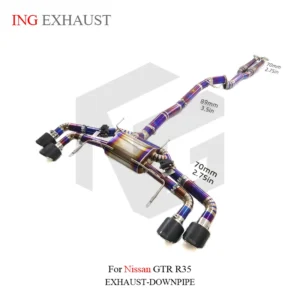 BNB Nissan GTR R35 Titanium Valved Muffler Exhaust System Purple