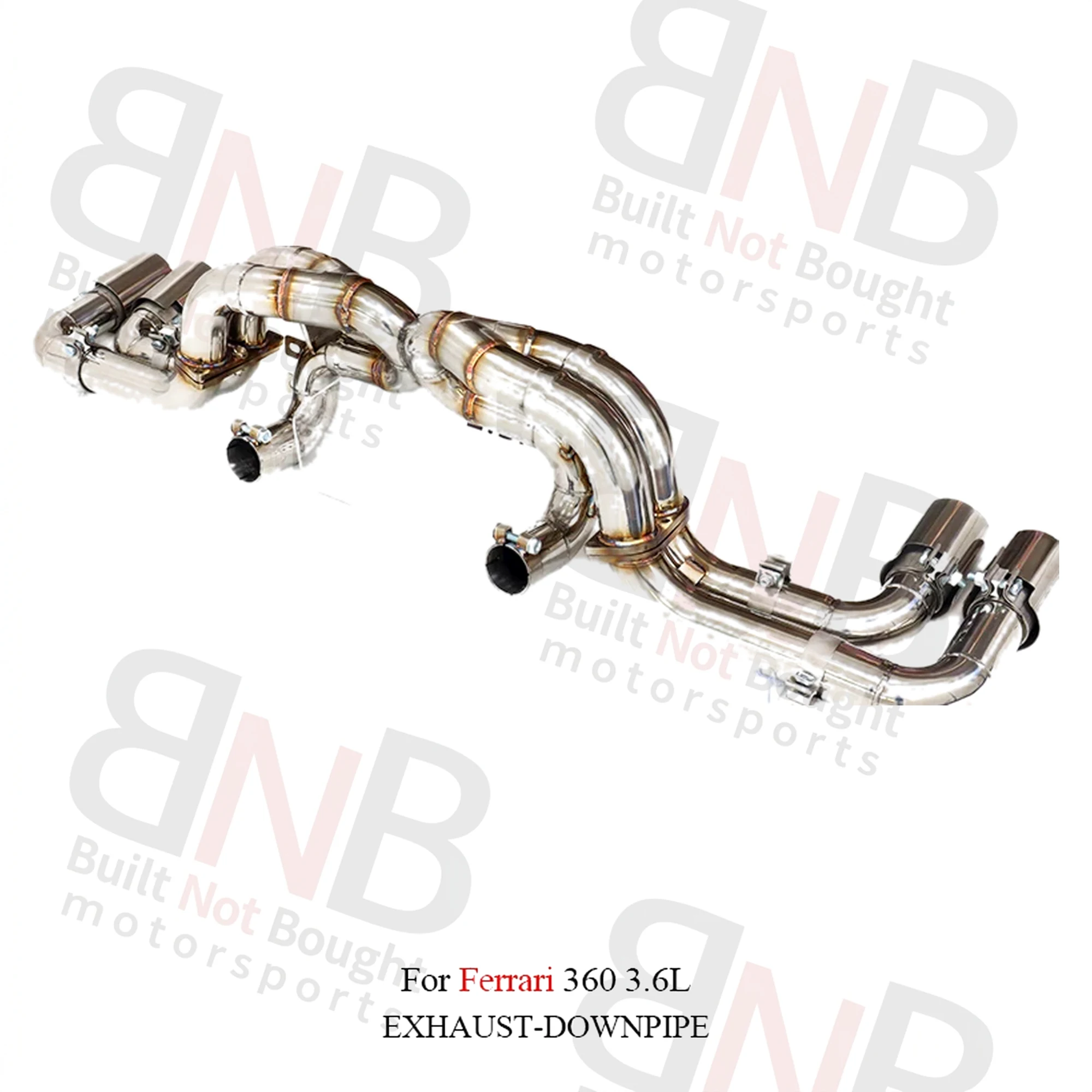 BNB Titaniumz Stainless Steel Catback Straight Pipe for Ferrari 360 3.6L V8