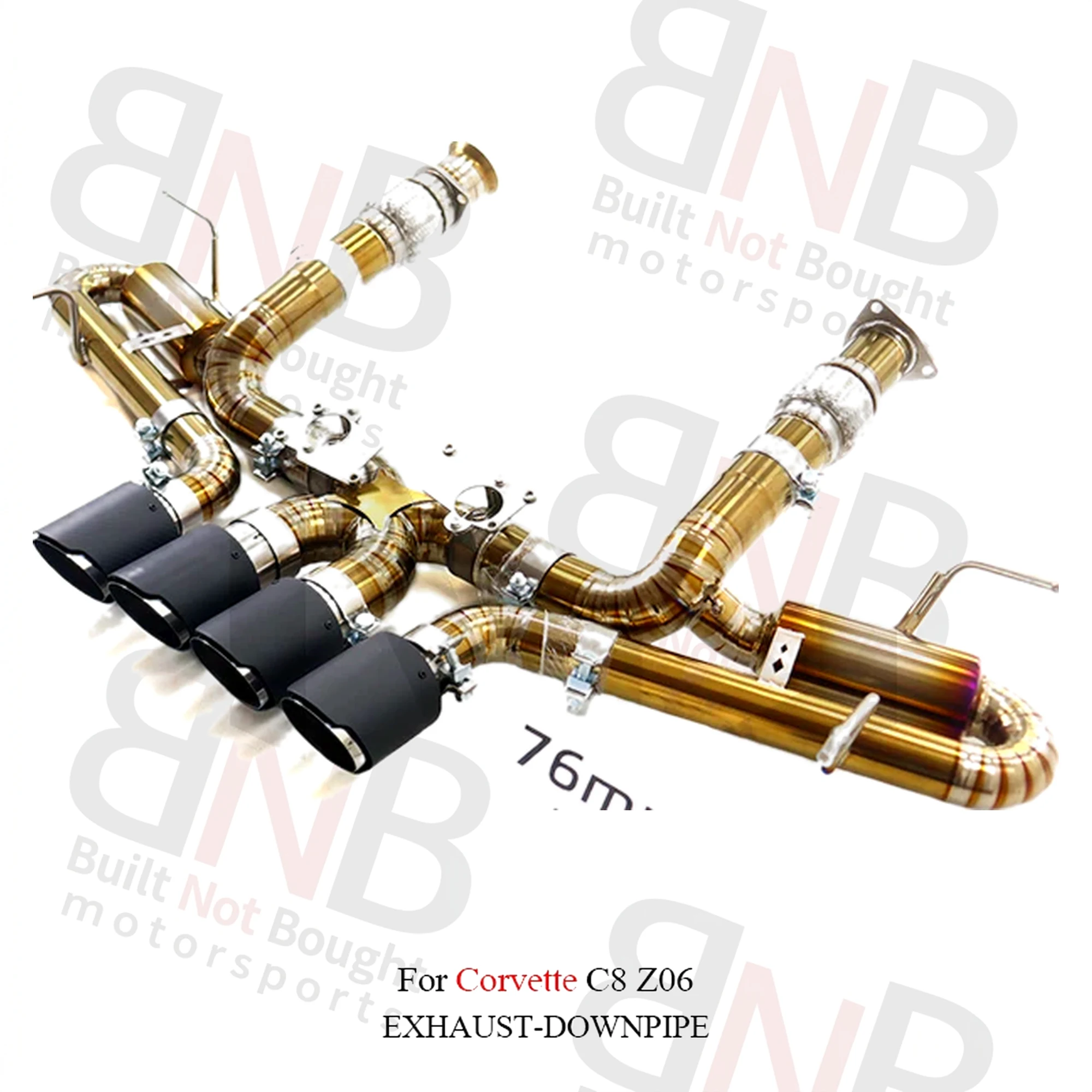 BNB Titaniumz Catback Exhaust System for Corvette C8 Z06 Titanium Alloy Golden
