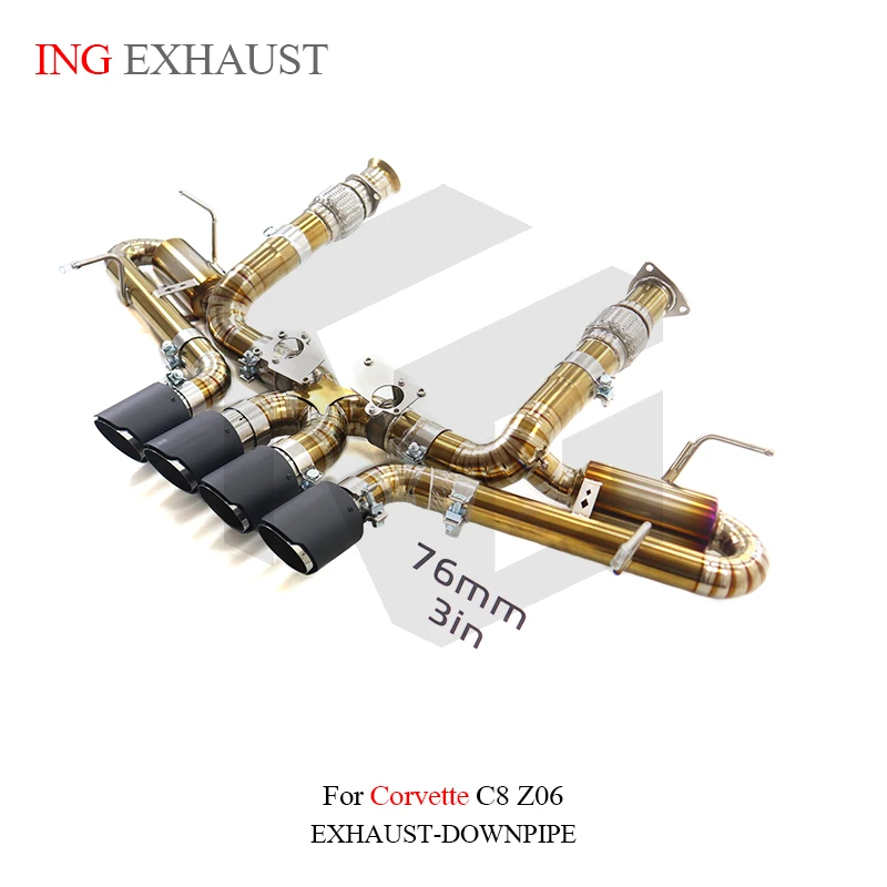 BNB Motorsports Titanium Catback Exhaust System for Corvette C8 Z06 Golden 120*60*30mm
