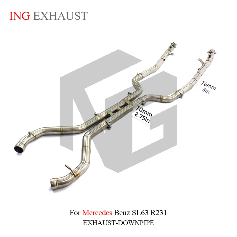 BNB Titaniumz Stainless Steel Exhaust Downpipe Mercedes Benz SL63 R231 120x60x30mm