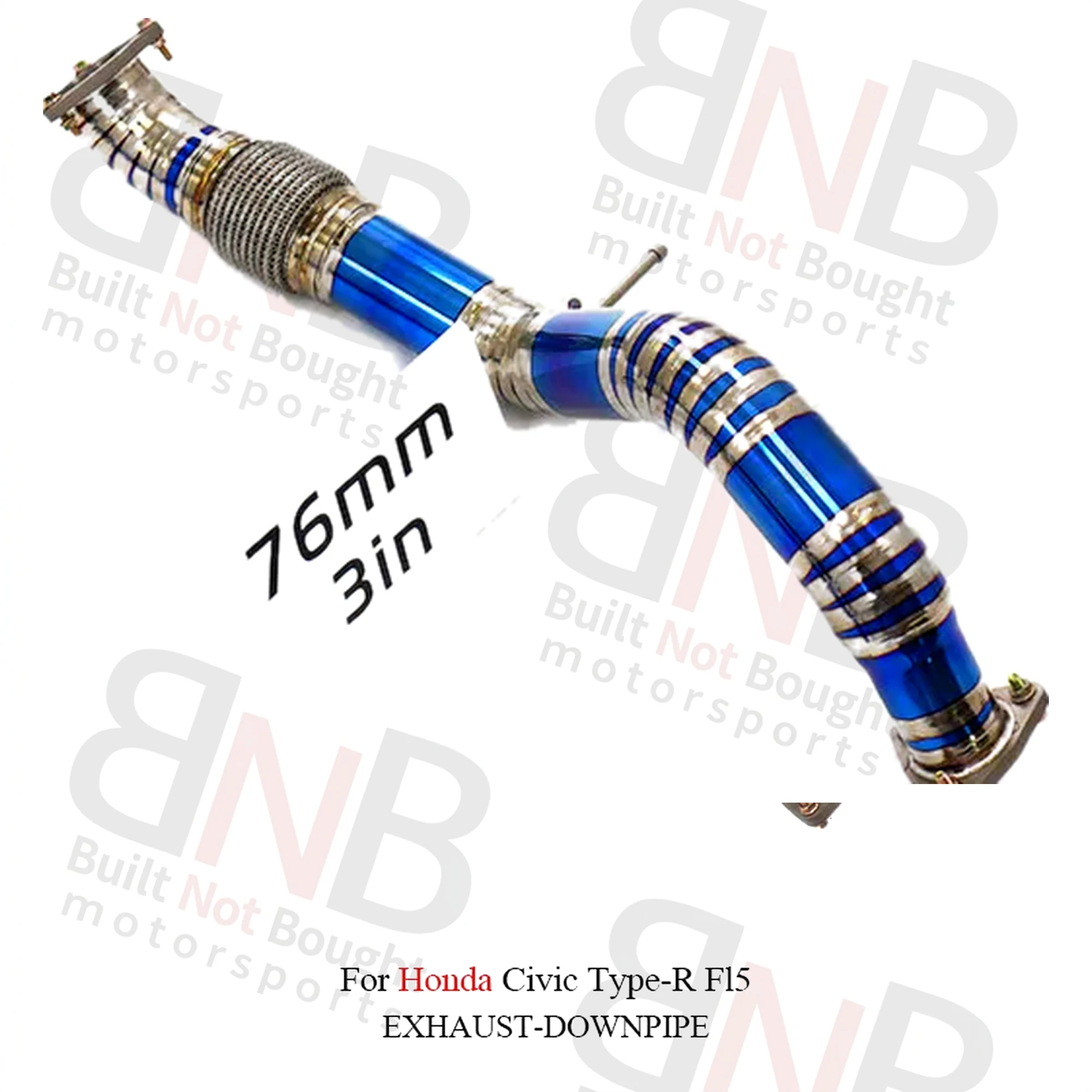 BNB Titaniumz Titanium Front Pipe Exhaust Honda Civic Type-R FL5 Blue