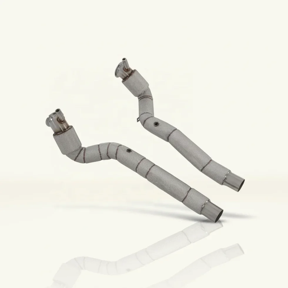 BNB Titaniumz Stainless Steel High-Flow Downpipe with Heat Shield for Ferrari California T 3.9T Direct Bolt-On Tuning Parts Wholesale