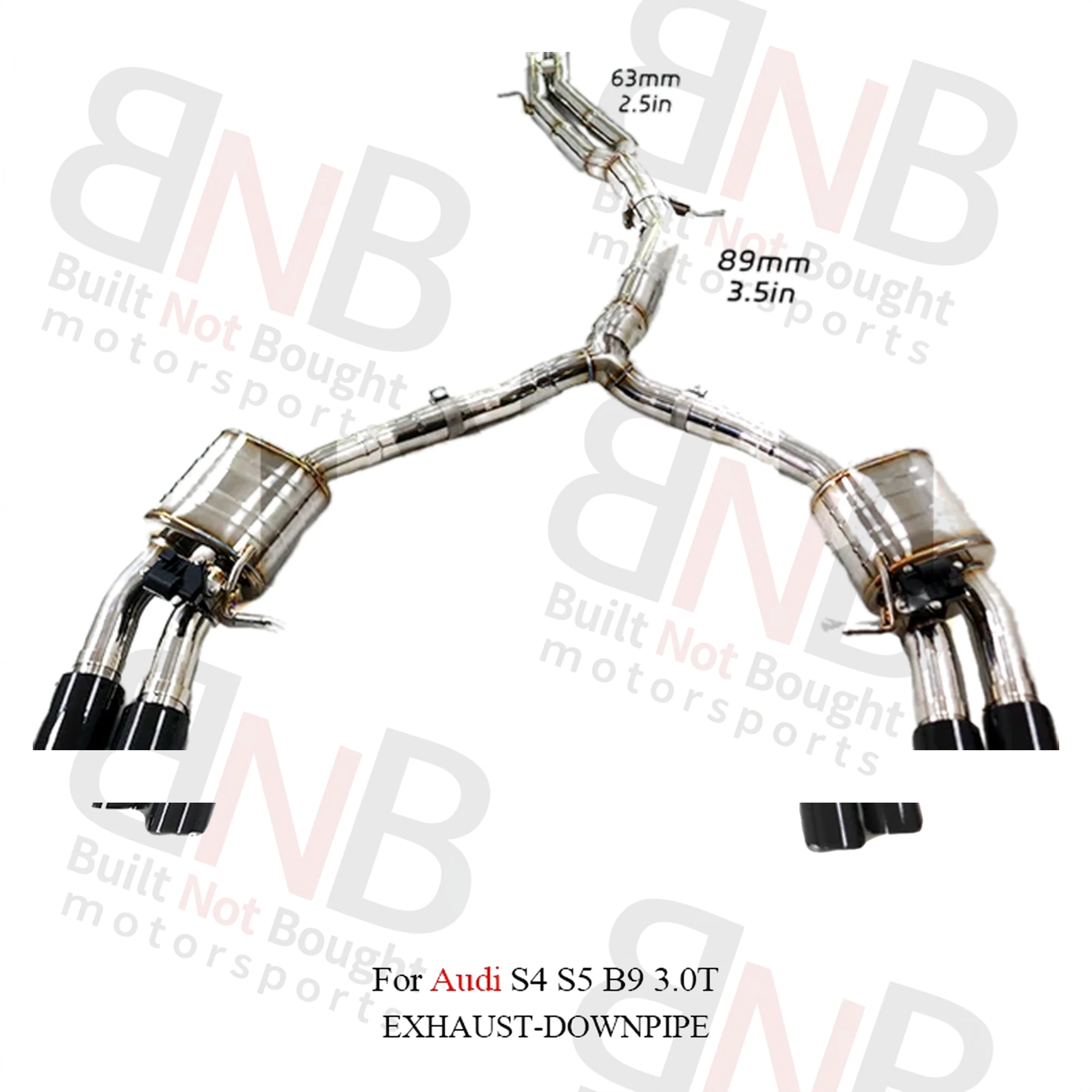 BNB Audi S4 S5 B9 3.0T Catback Exhaust Stainless Pipes Valvetronic