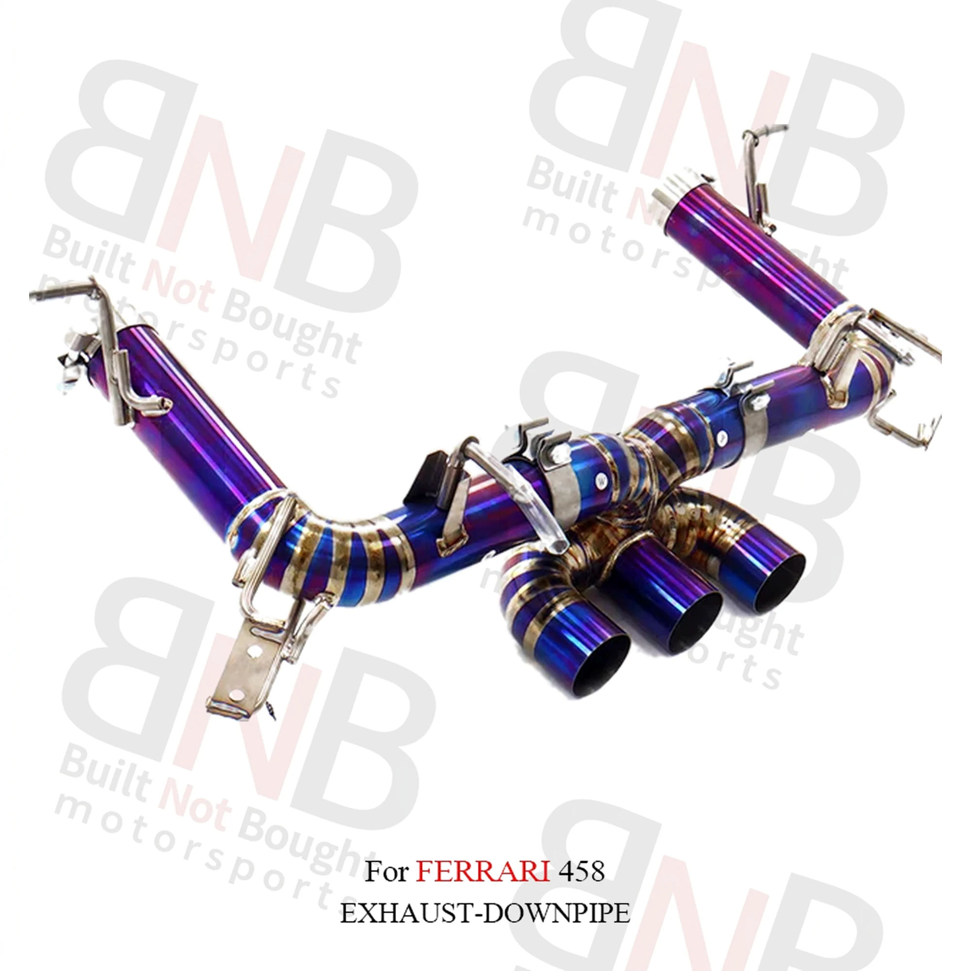 BNB Titanium Exhaust Catback Straight Pipe Three Exits for Ferrari 458 Purple