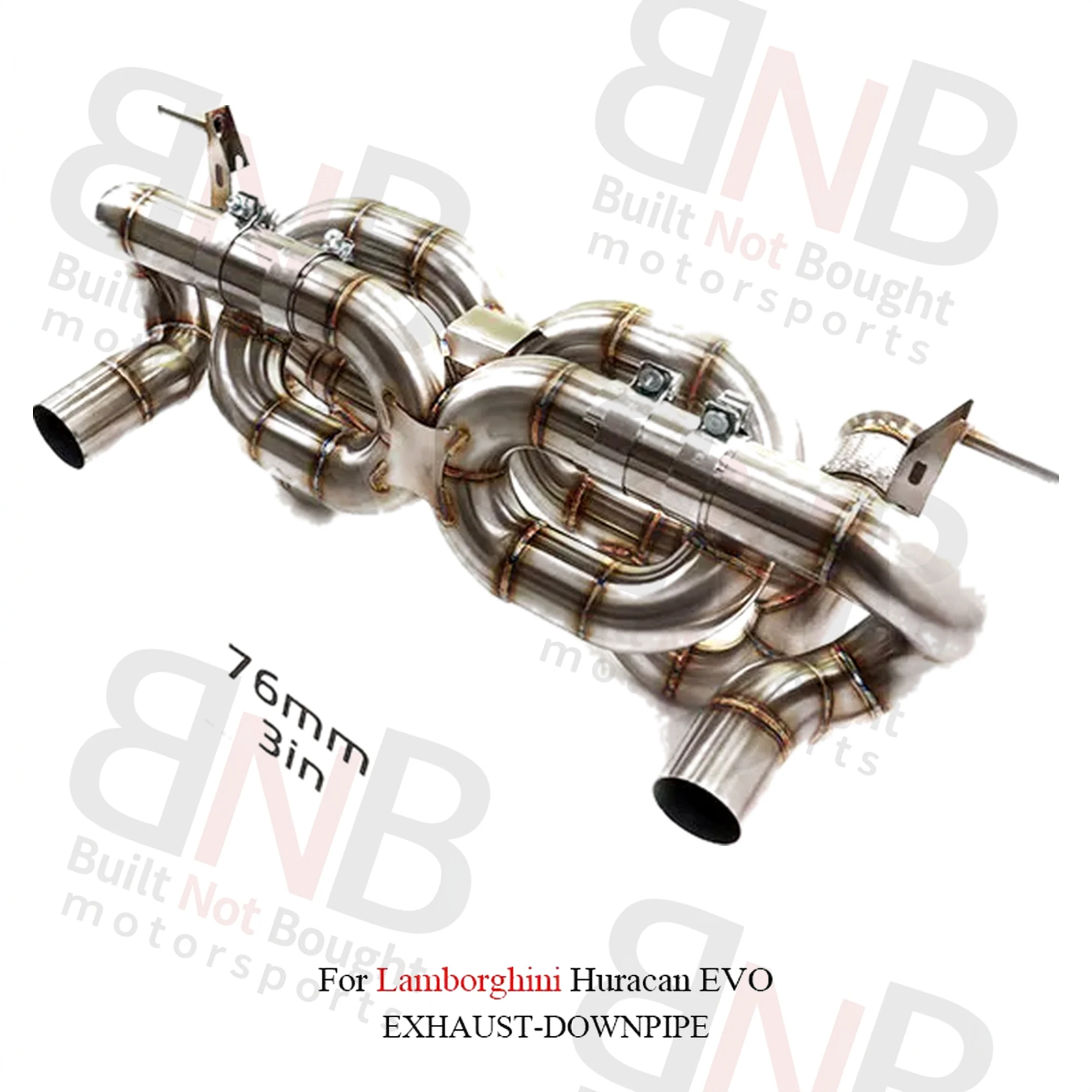 BNB Catback Exhaust Pipe for Lamborghini Huracan EVO Straight Pipe Silvery