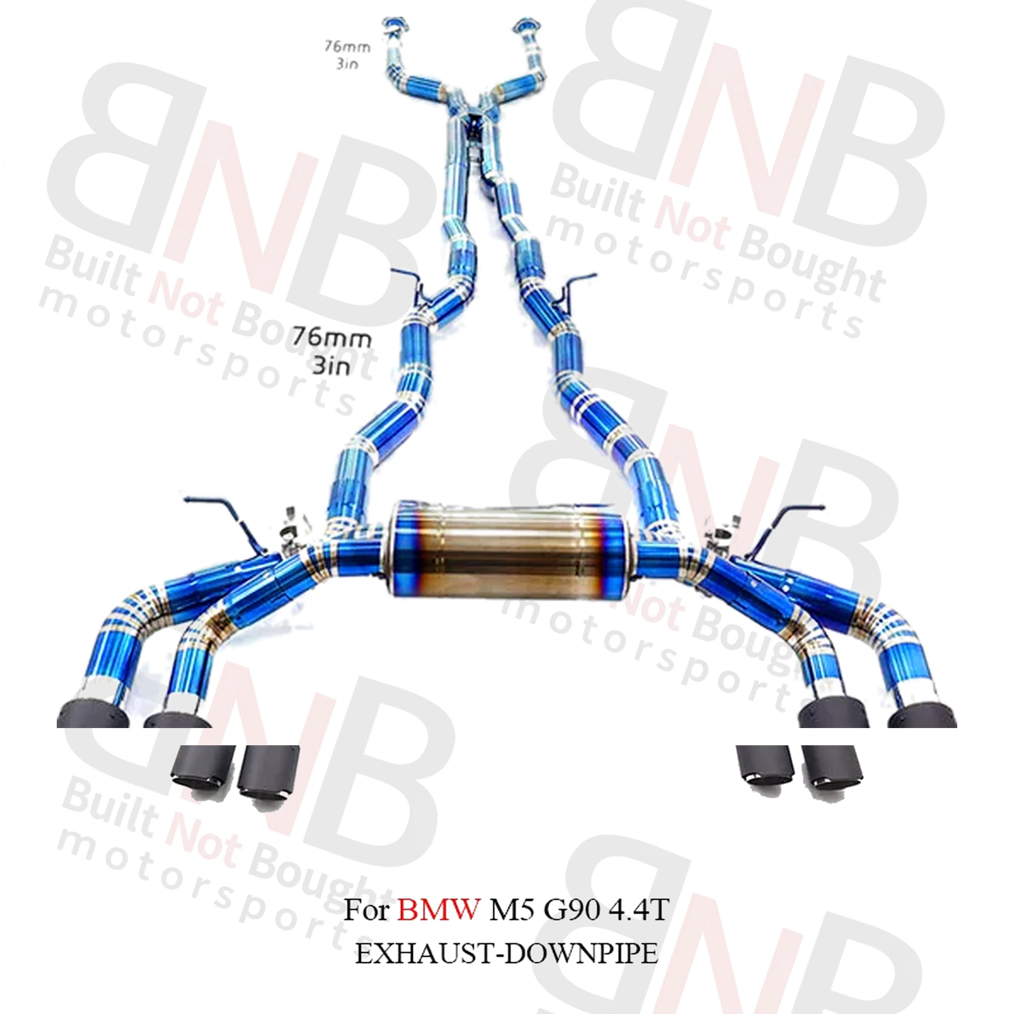 BNB Titaniumz Titanium Alloy Exhaust Catback for BMW M5 G90 2025 Blue