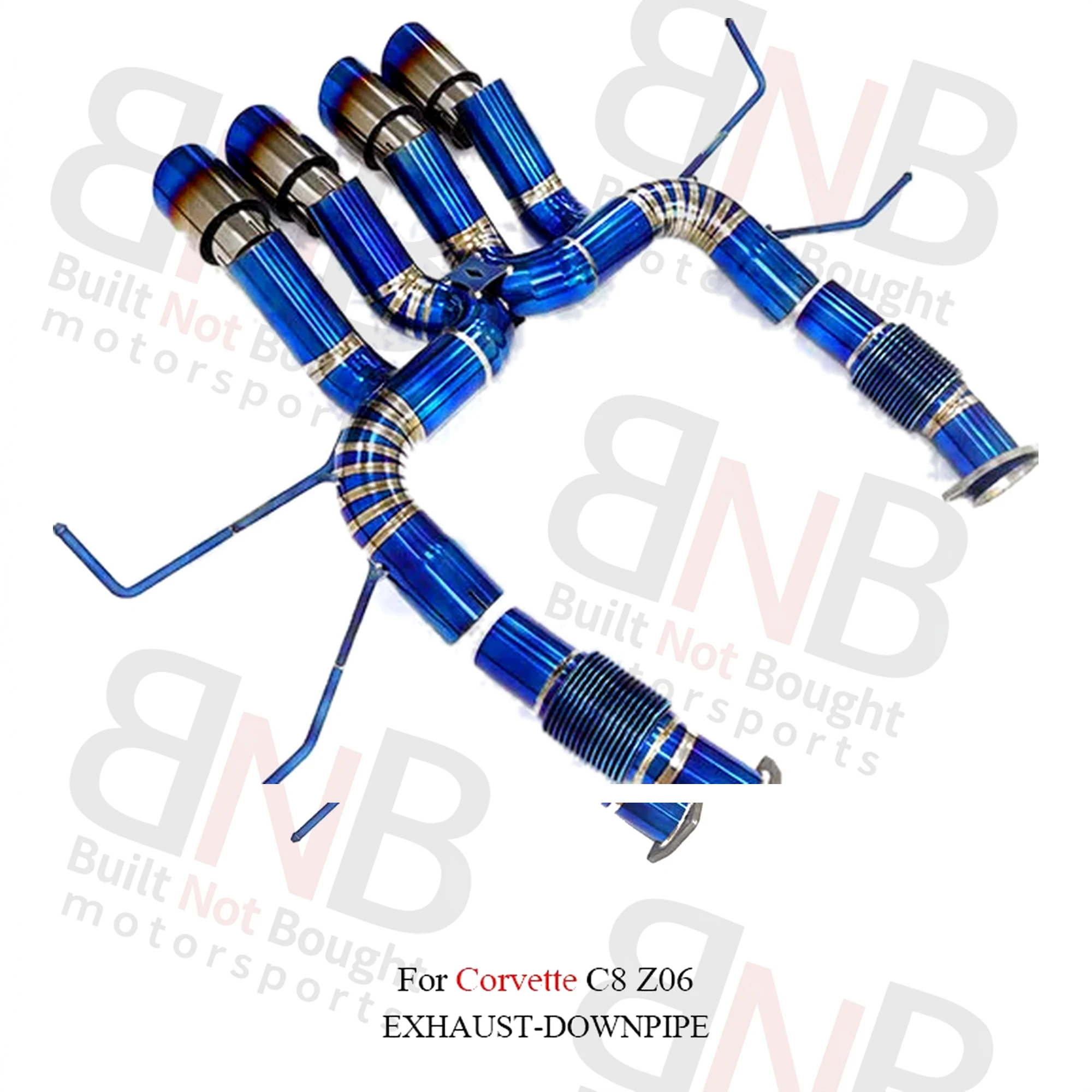 BNB Titaniumz Chevrolet Corvette C8 Z06 Catback Exhaust Titanium Blue