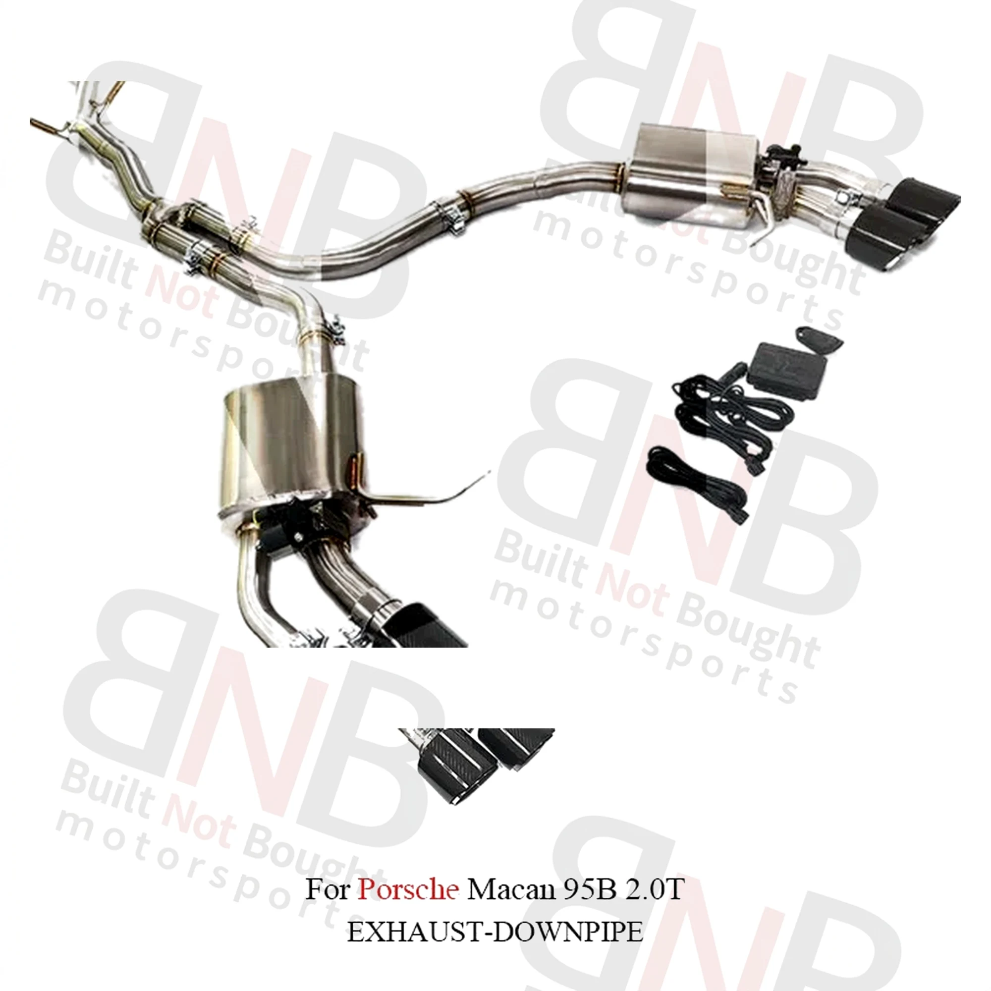 BNB Titaniumz Stainless Steel Valved Exhaust System for Porsche Macan 95B 2.0T Catback with Quad Tips