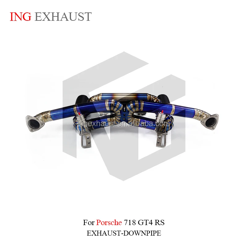 BNB Titaniumz Catback Exhaust System for Porsche 718 GT4 RS Blue