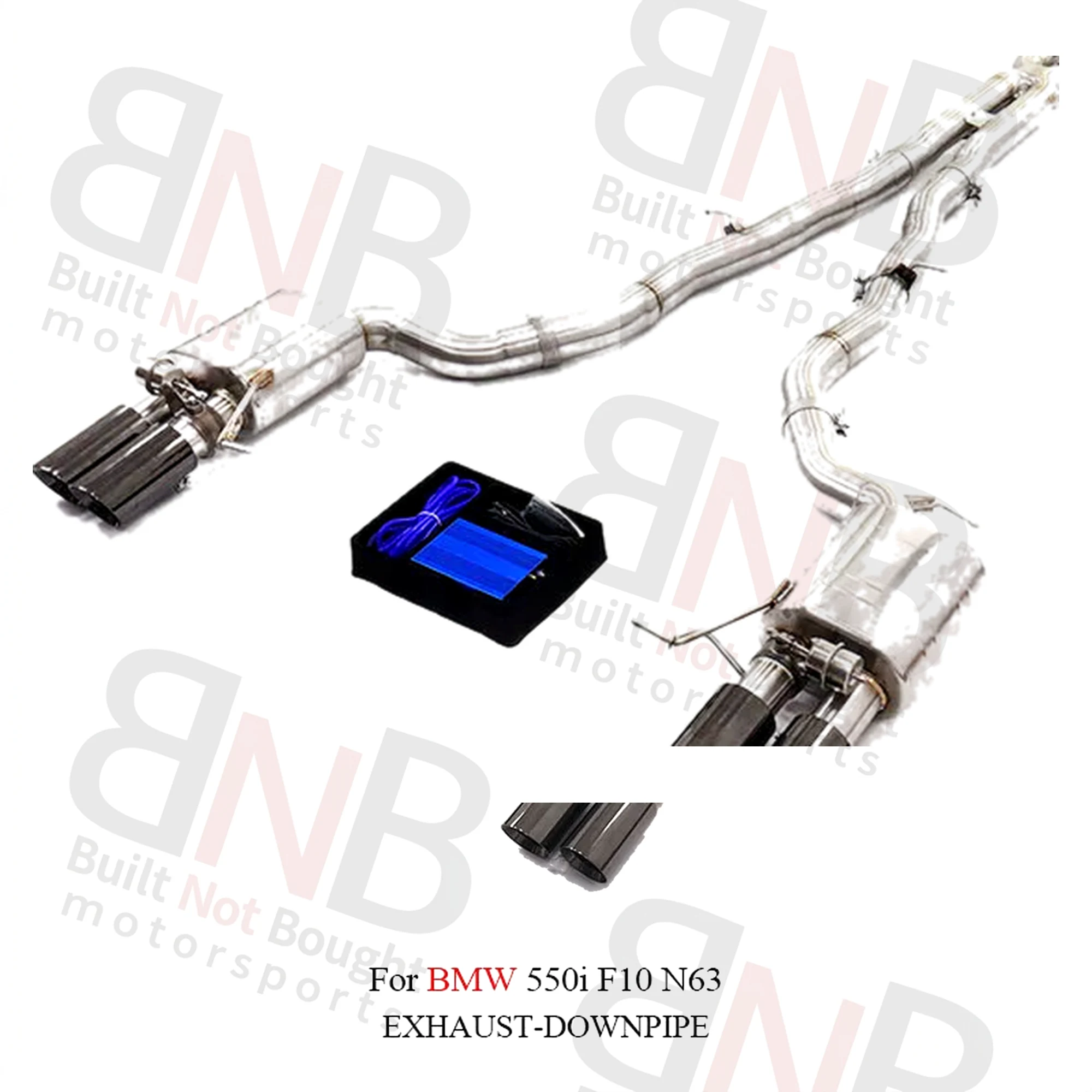 BNB Titaniumz Stainless Steel Catback Exhaust BMW 550i F10 N63 Silver 120x60x50
