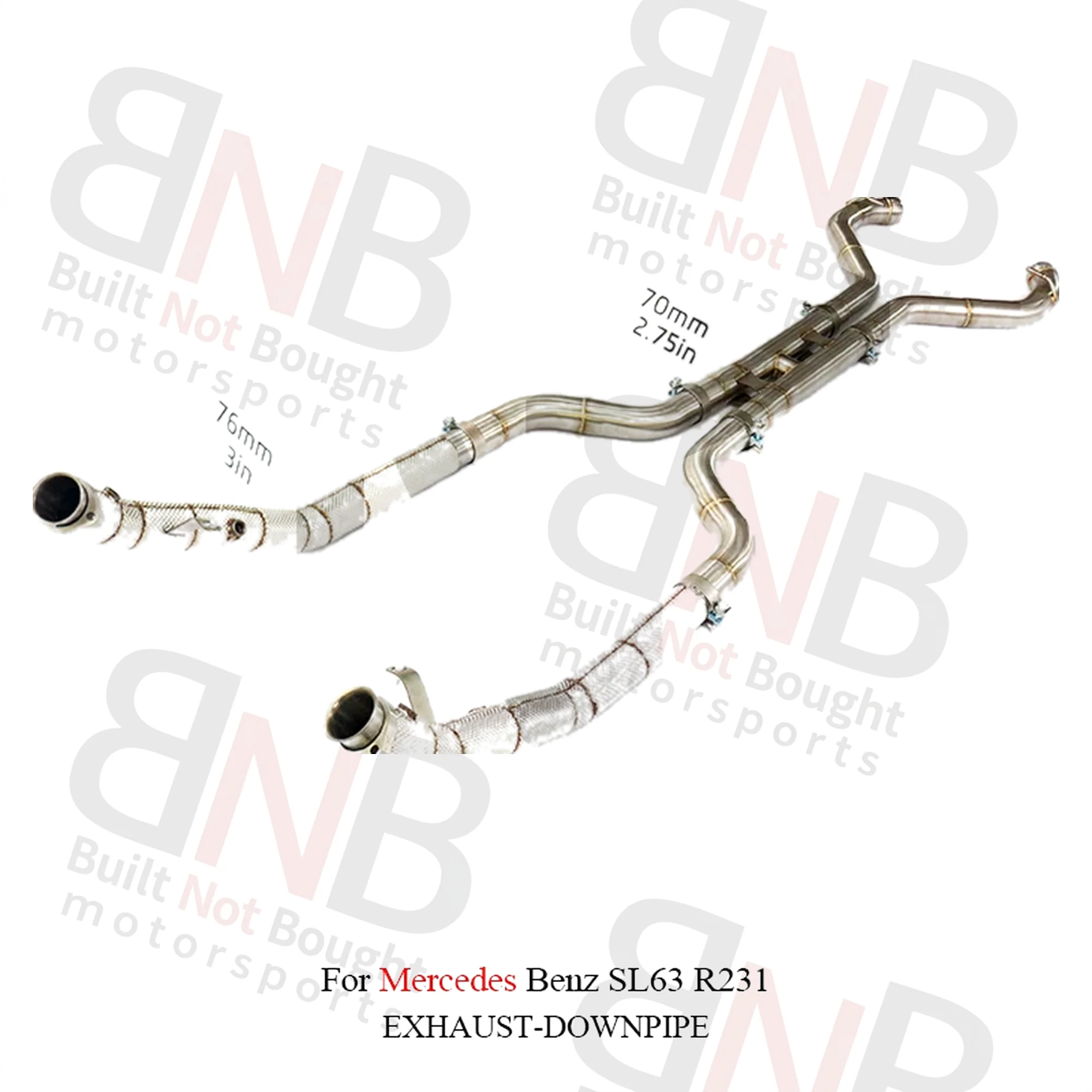 BNB Mercedes Benz SL63 R231 Downpipe Midpipe Exhaust System Silvery