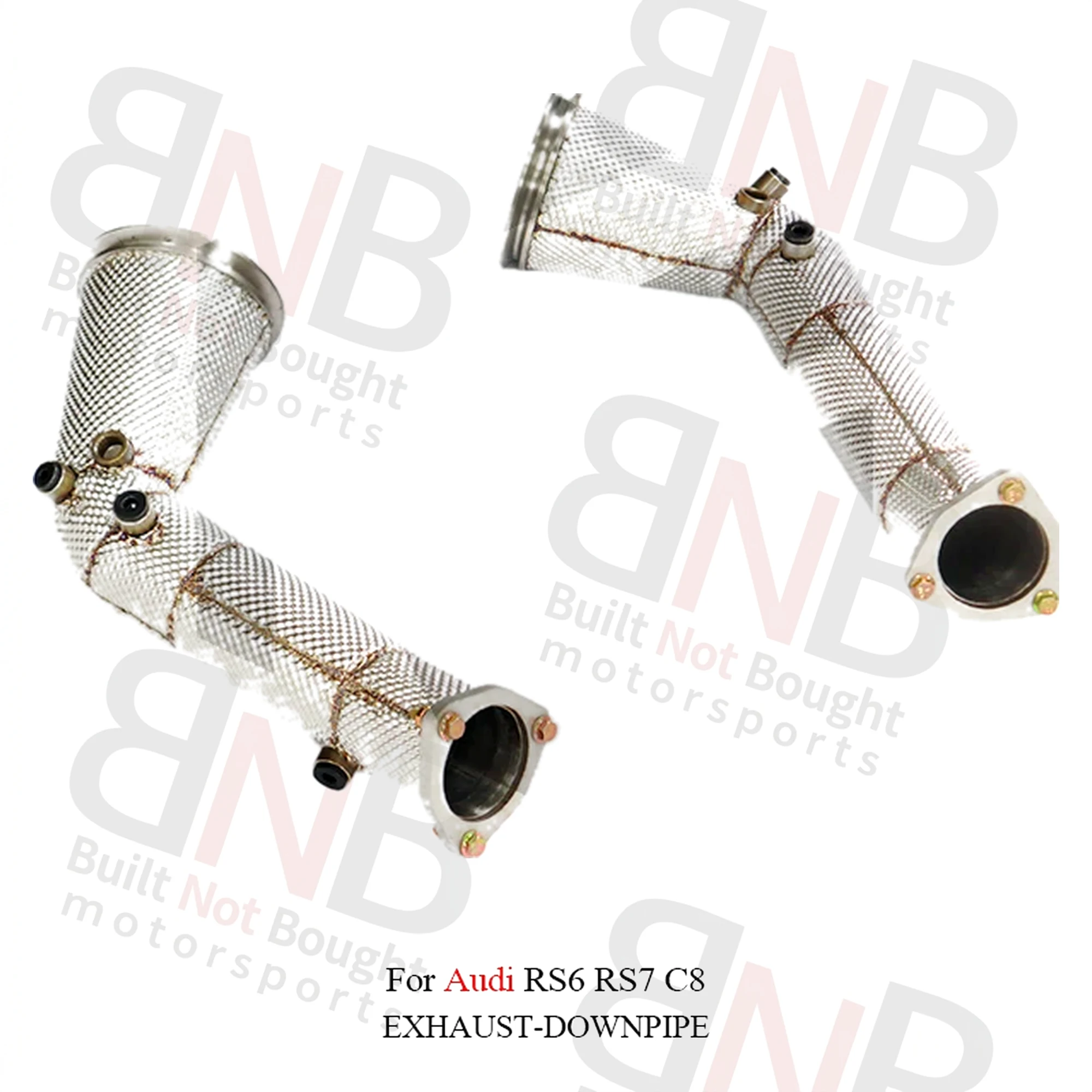 BNB Titaniumz Stainless Steel Exhaust Downpipe Slivery 80x40x30 for Audi RS6 RS7 C8