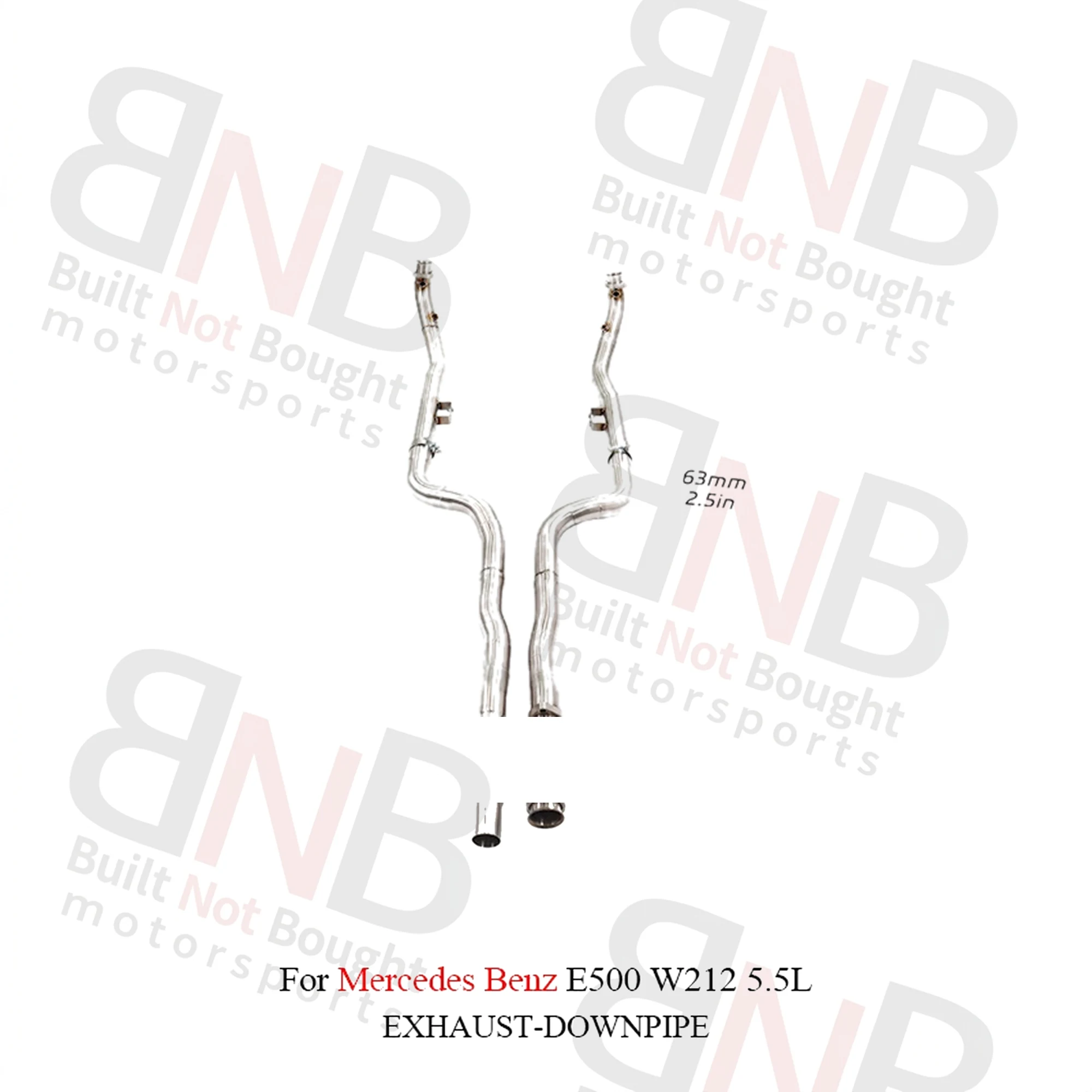 BNB Titaniumz Stainless Steel Straight Exhaust Downpipe for Mercedes Benz E500 2015-2016