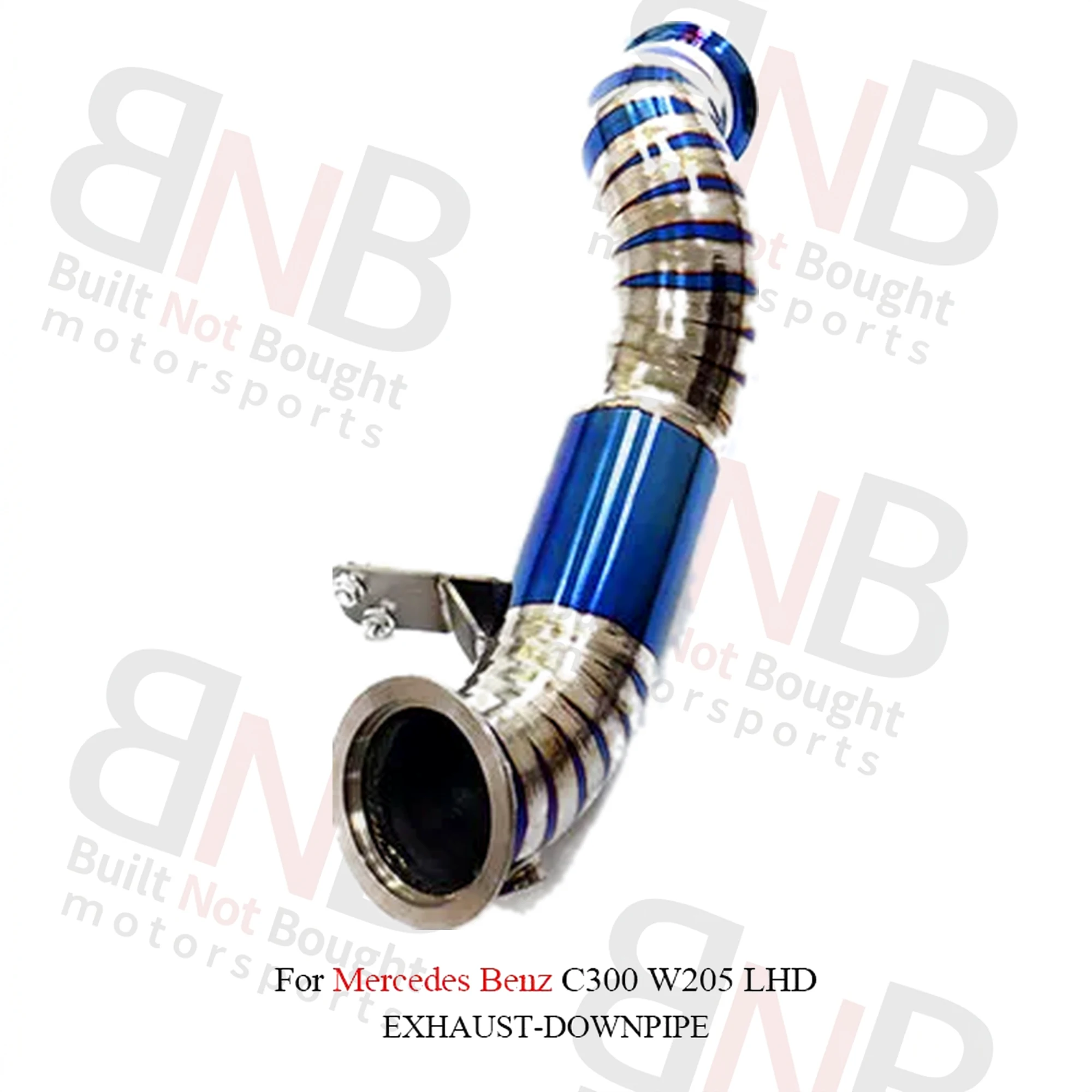 BNB Titanium Exhaust Downpipe for Mercedes C300 W205 LHD Blue