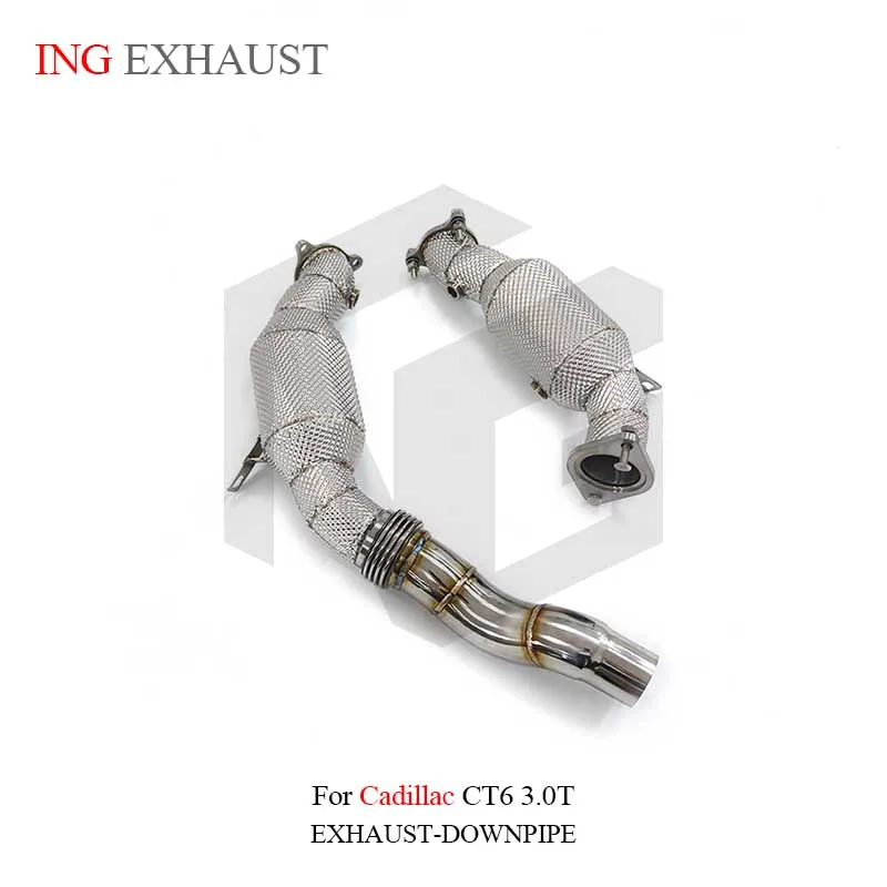 BNB Titaniumz Exhaust Downpipe for Cadillac CT6 3.0T 120x60x50mm Silvery