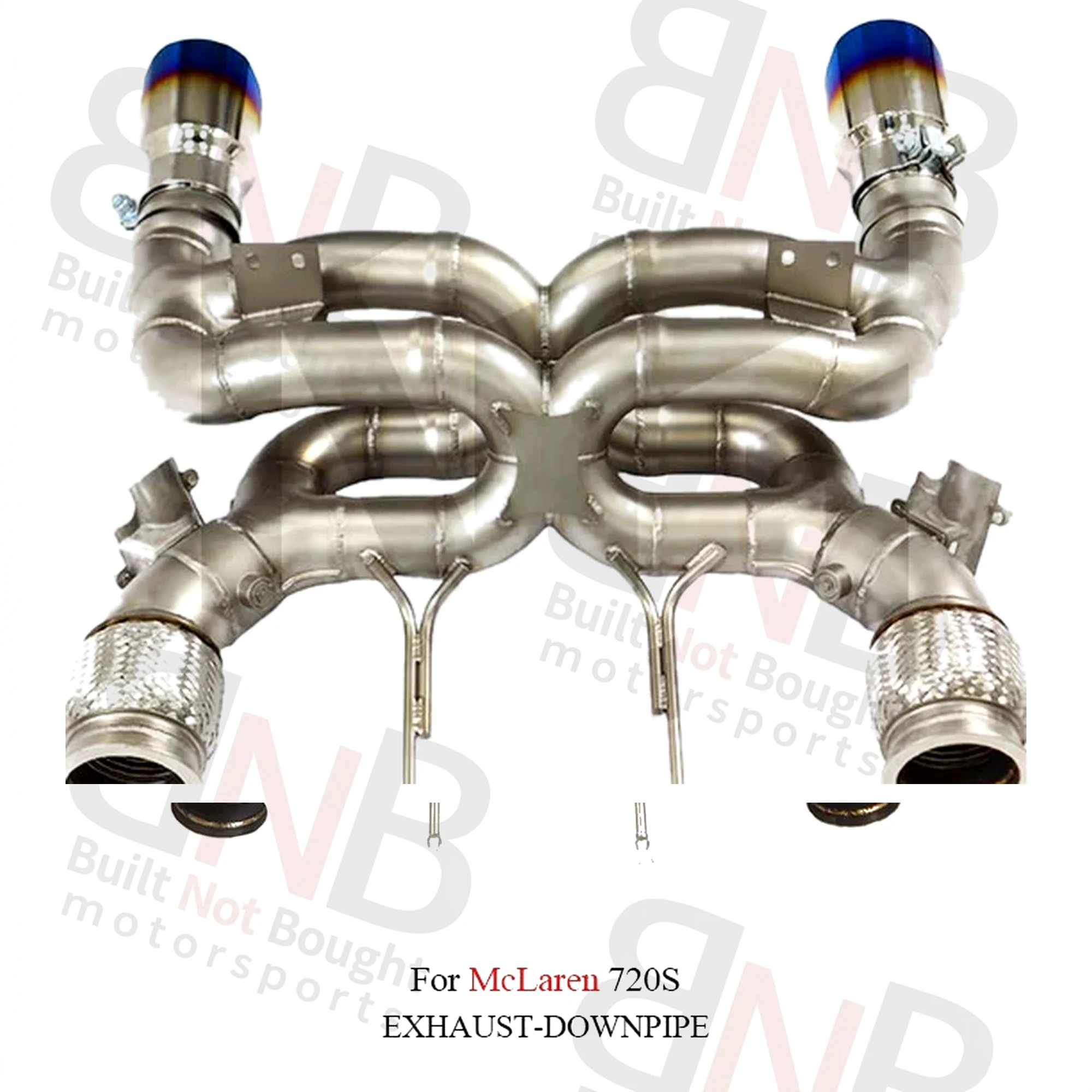 BNB Titaniumz Catback Exhaust Double X Pipe OEM Valve McLaren 720S 4.0T