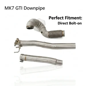 BNB Titaniumz High Flow Stainless Steel Exhaust Downpipe for VW Golf R MK7