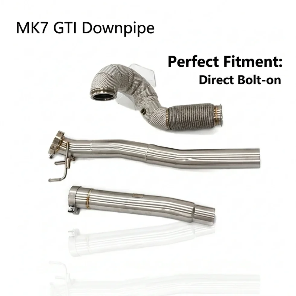 BNB Titaniumz High Flow Stainless Steel Exhaust Downpipe for VW Golf R MK7