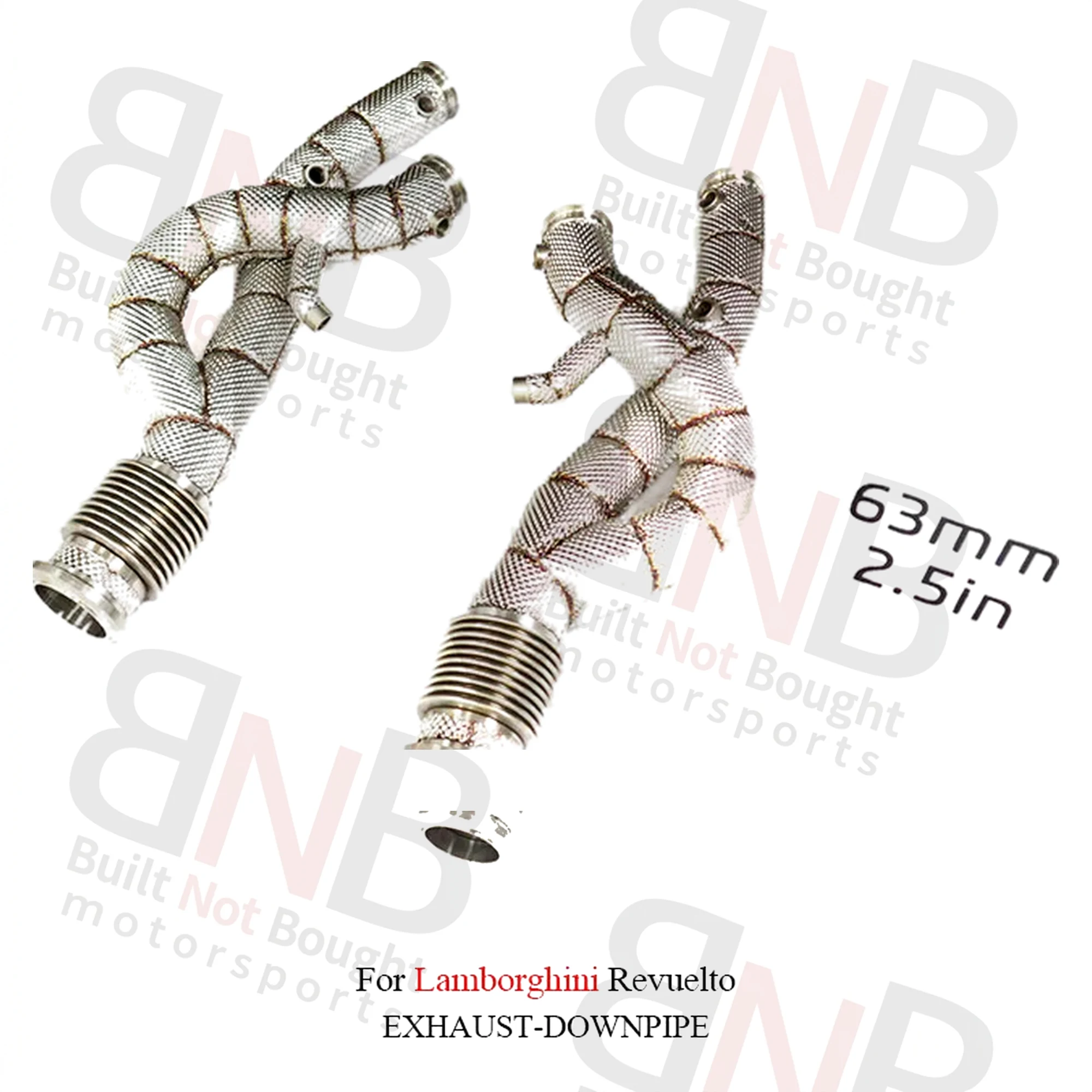 ING Stainless Steel Exhaust Downpipe for Lamborghini Revuelto Downpipe Exhaust With Heat Shield High Flow Auto Performance Parts