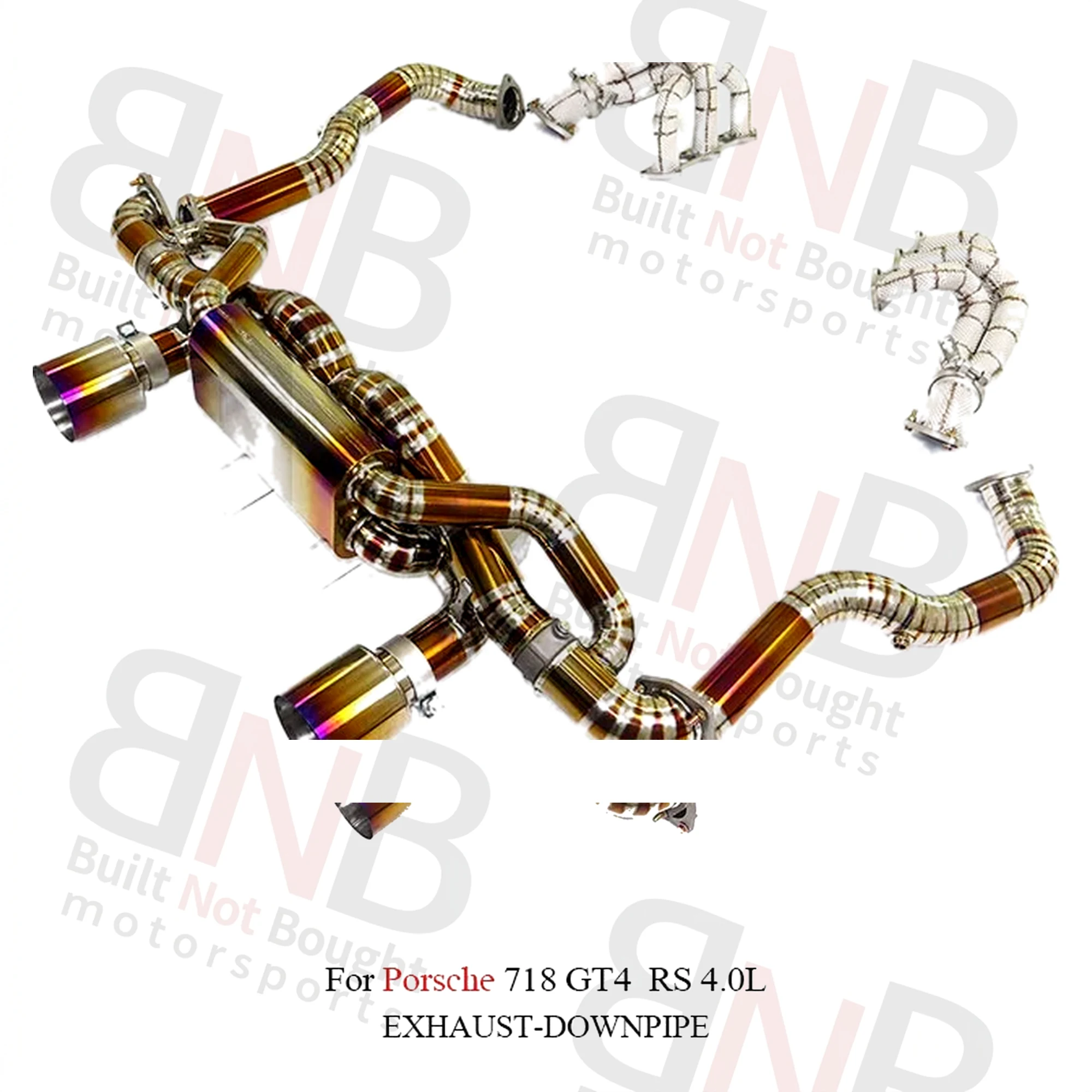 BNB Titaniumz Full Set Exhaust System for Porsche 718 GT4 RS 4.0L Golden