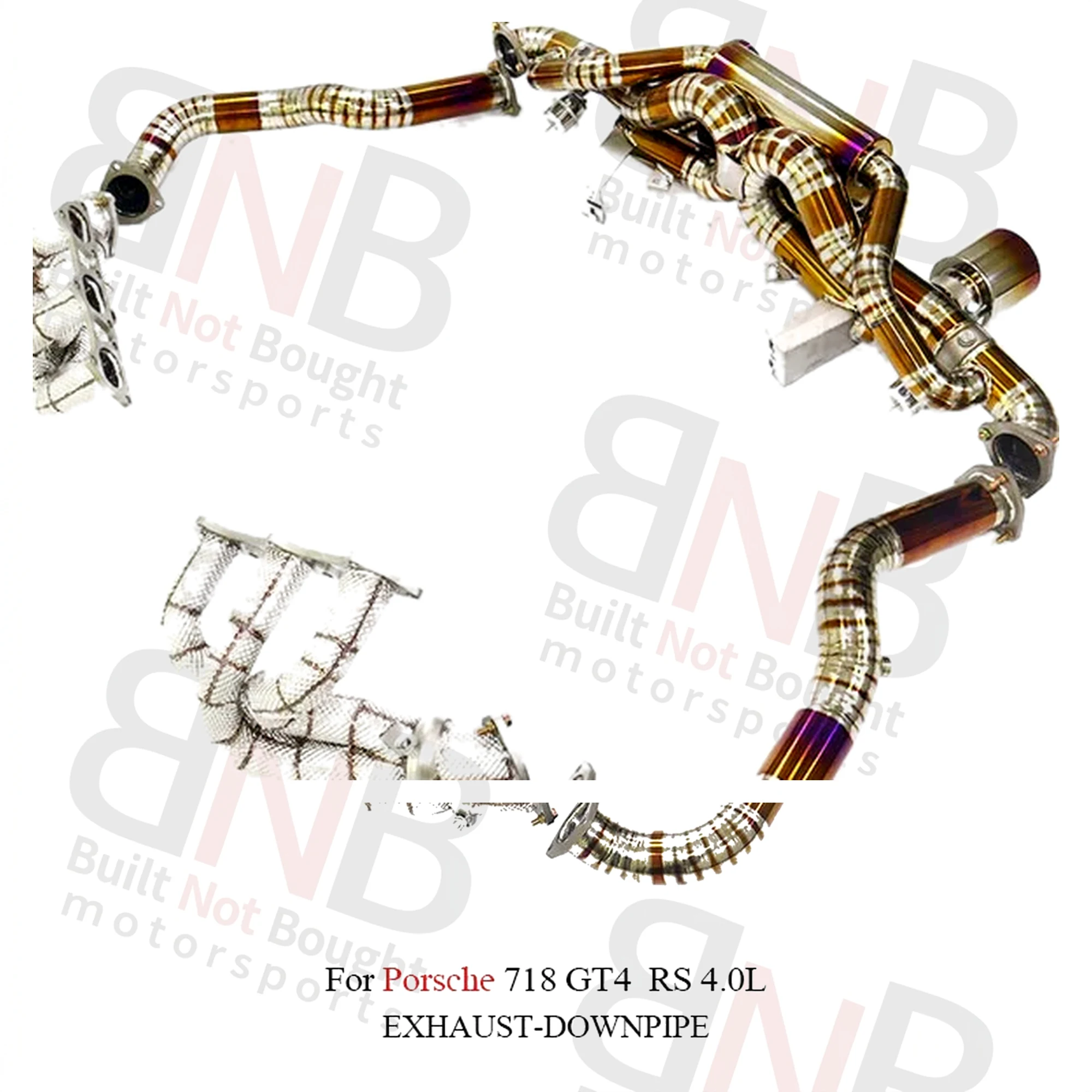 BNB Titaniumz Full Set Exhaust System for Porsche 718 GT4 RS 4.0L Golden