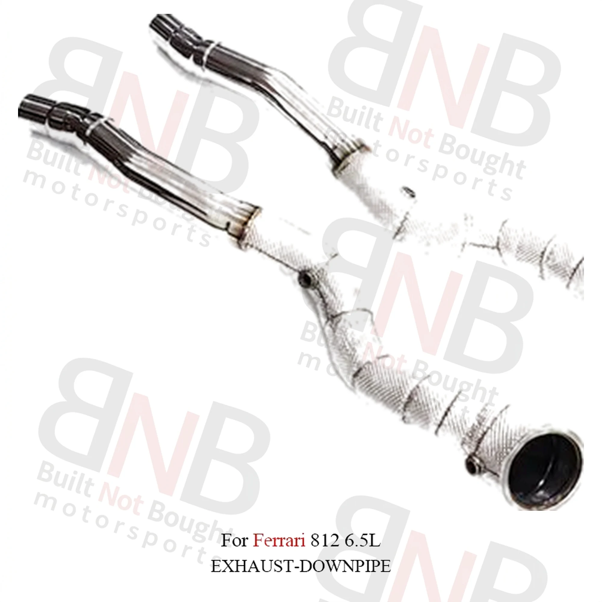 BNB Titaniumz Valved Exhaust Downpipe for Ferrari 812 6.5L Silvery
