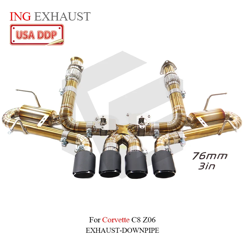 BNB Titaniumz Catback Exhaust System for Corvette C8 Z06 Titanium Alloy Golden