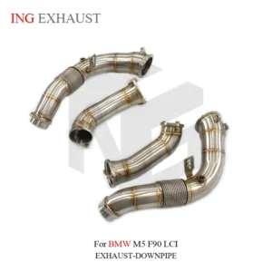 BNB Titaniumz Stainless Steel Downpipe for BMW M5 F90 LCI Silvery