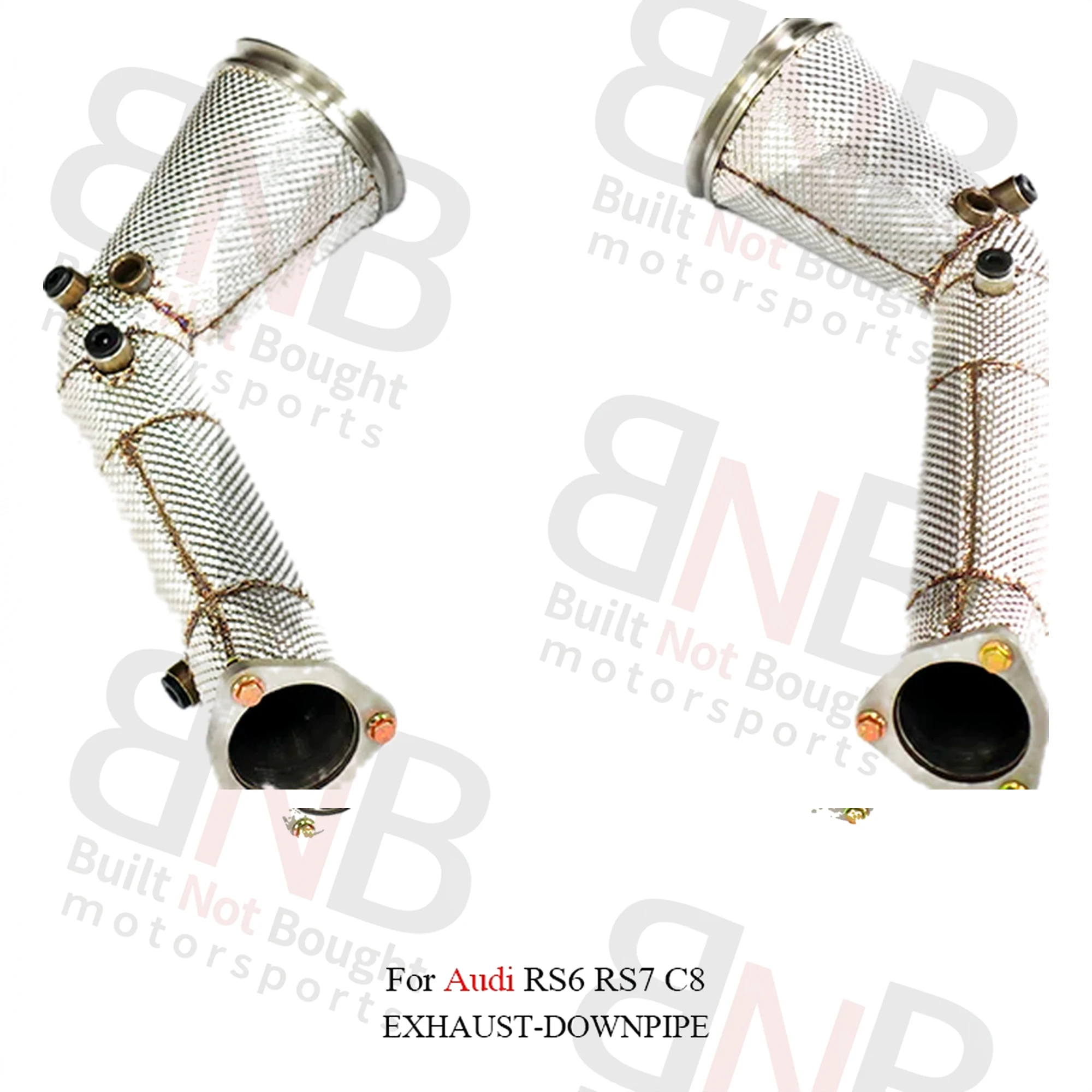 BNB Titaniumz Stainless Steel Exhaust Downpipe Slivery 80x40x30 for Audi RS6 RS7 C8