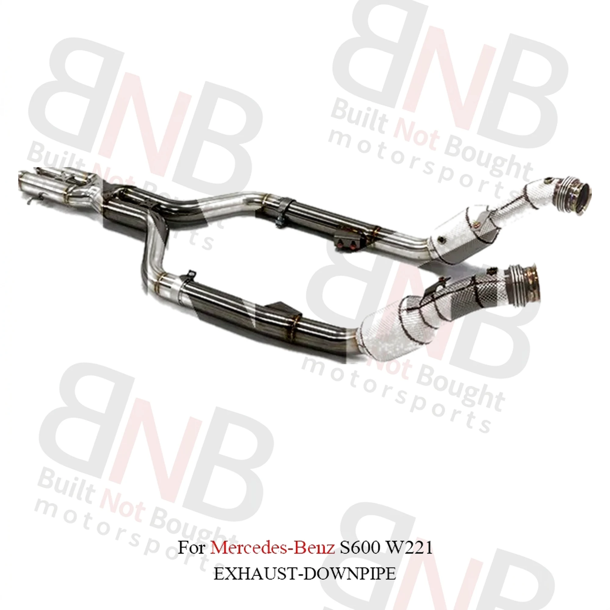BNB Titaniumz Stainless Steel Exhaust Downpipe Heat Shield Mercedes S600 W221 Silver