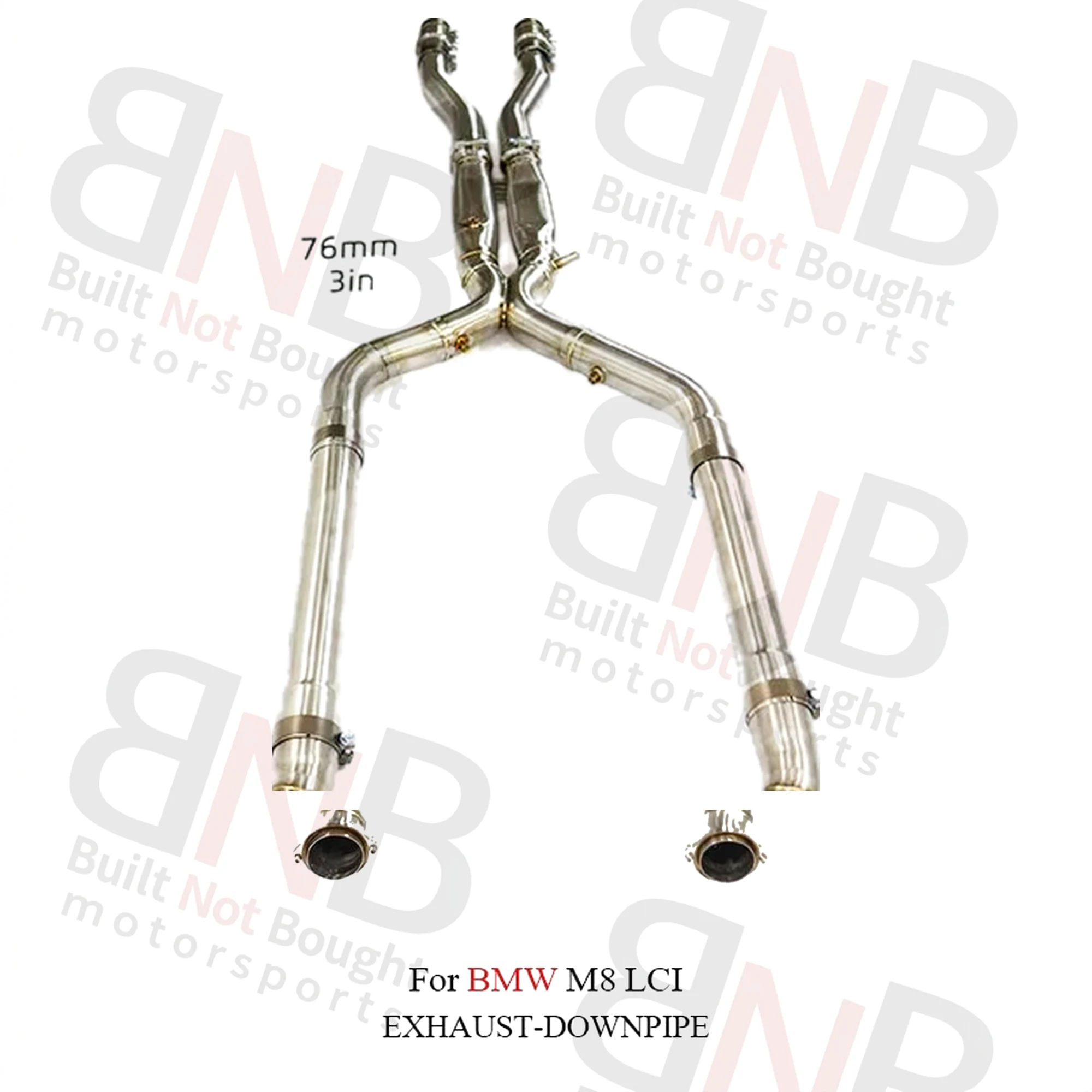 BNB Titaniumz Exhaust Front Tube for BMW M8 LCI High Flow Performance Silvery