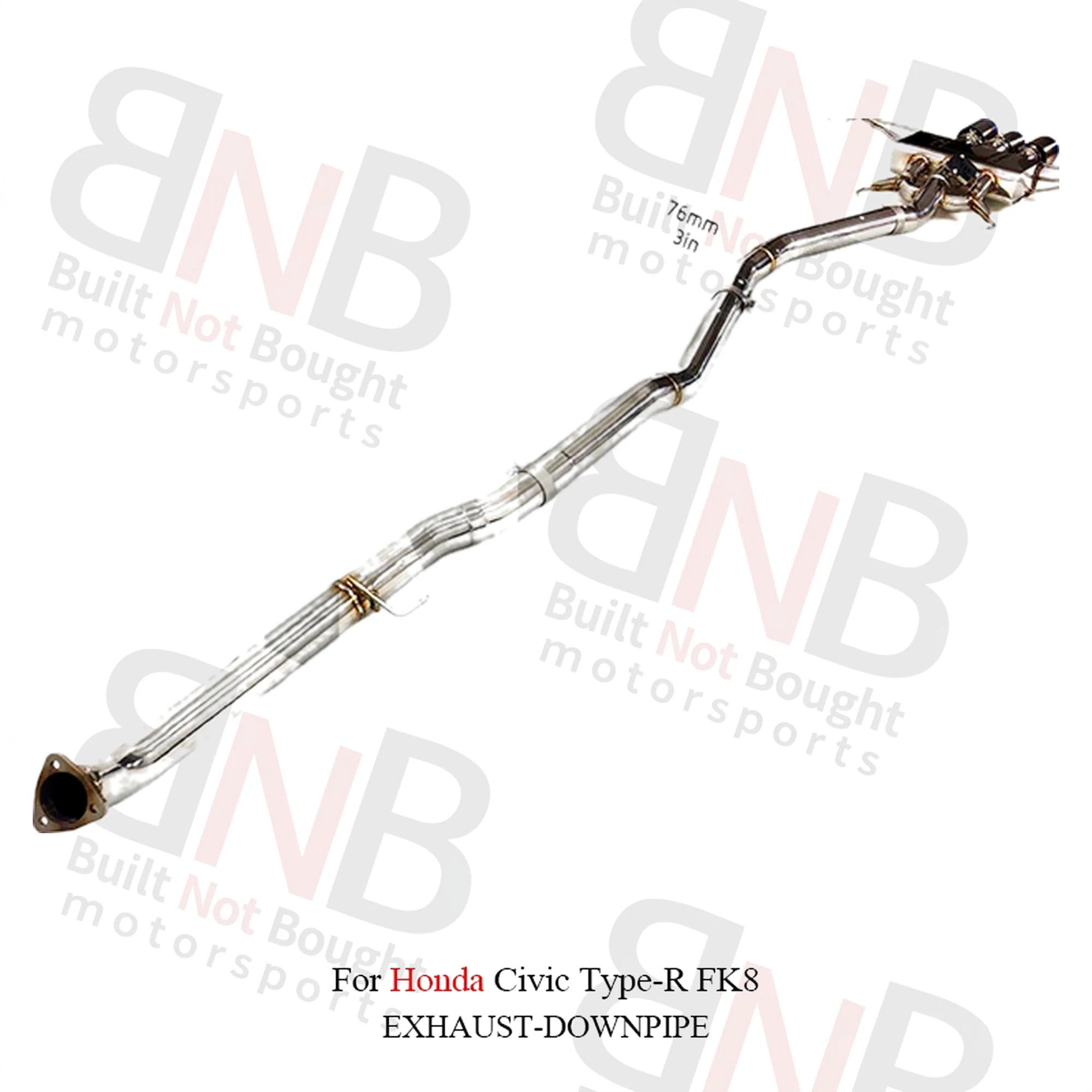 BNB Titaniumz Stainless Steel Catback Exhaust for Honda Civic Type-R FK8 120x50x40mm