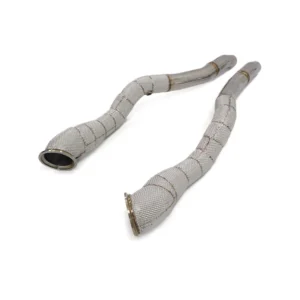 BNB Titaniumz Stainless Steel High-Flow Heat Shield Downpipe for Ferrari 812 Silvery