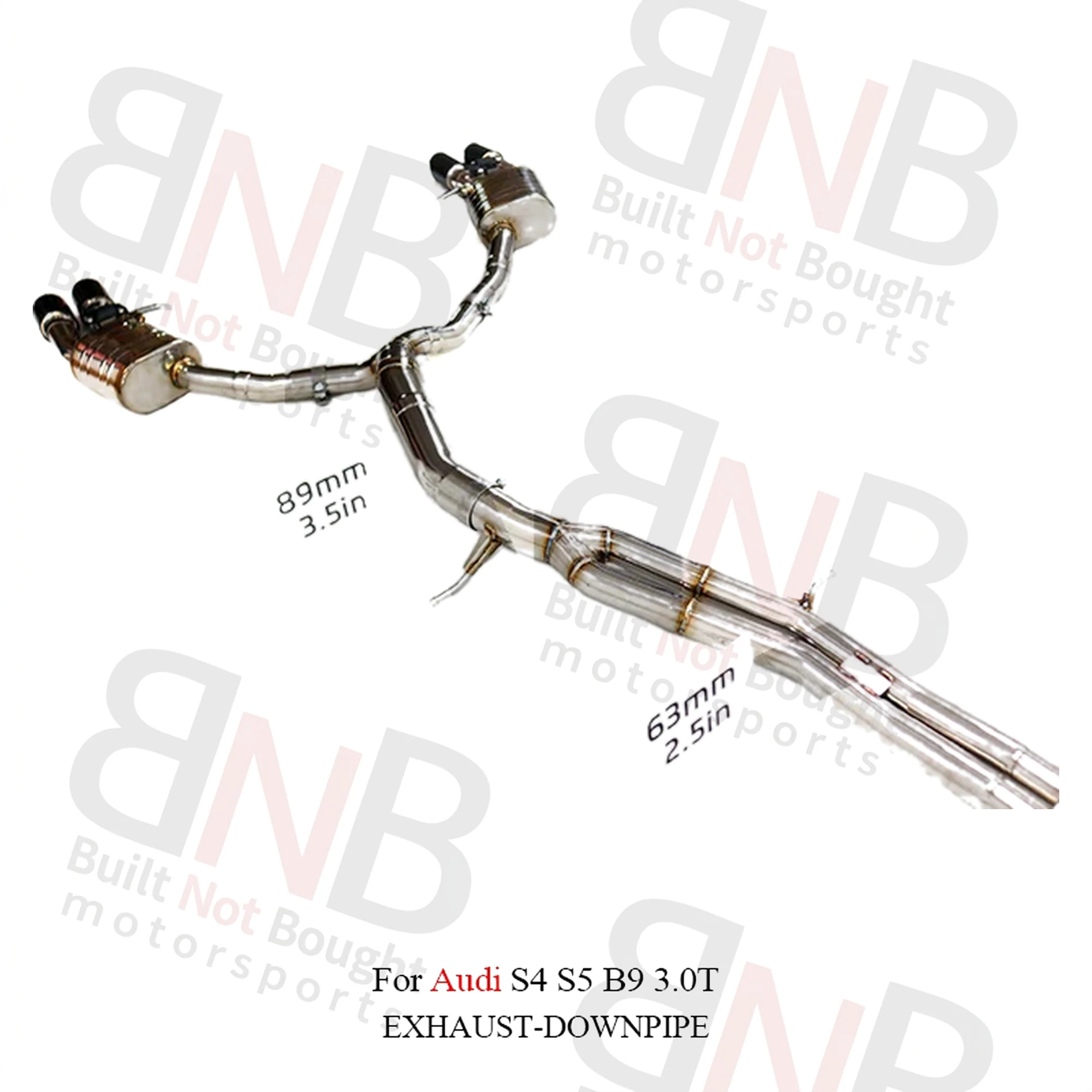 BNB Titaniumz Stainless Steel Catback Exhaust System Audi S4 S5 B9 3.0T