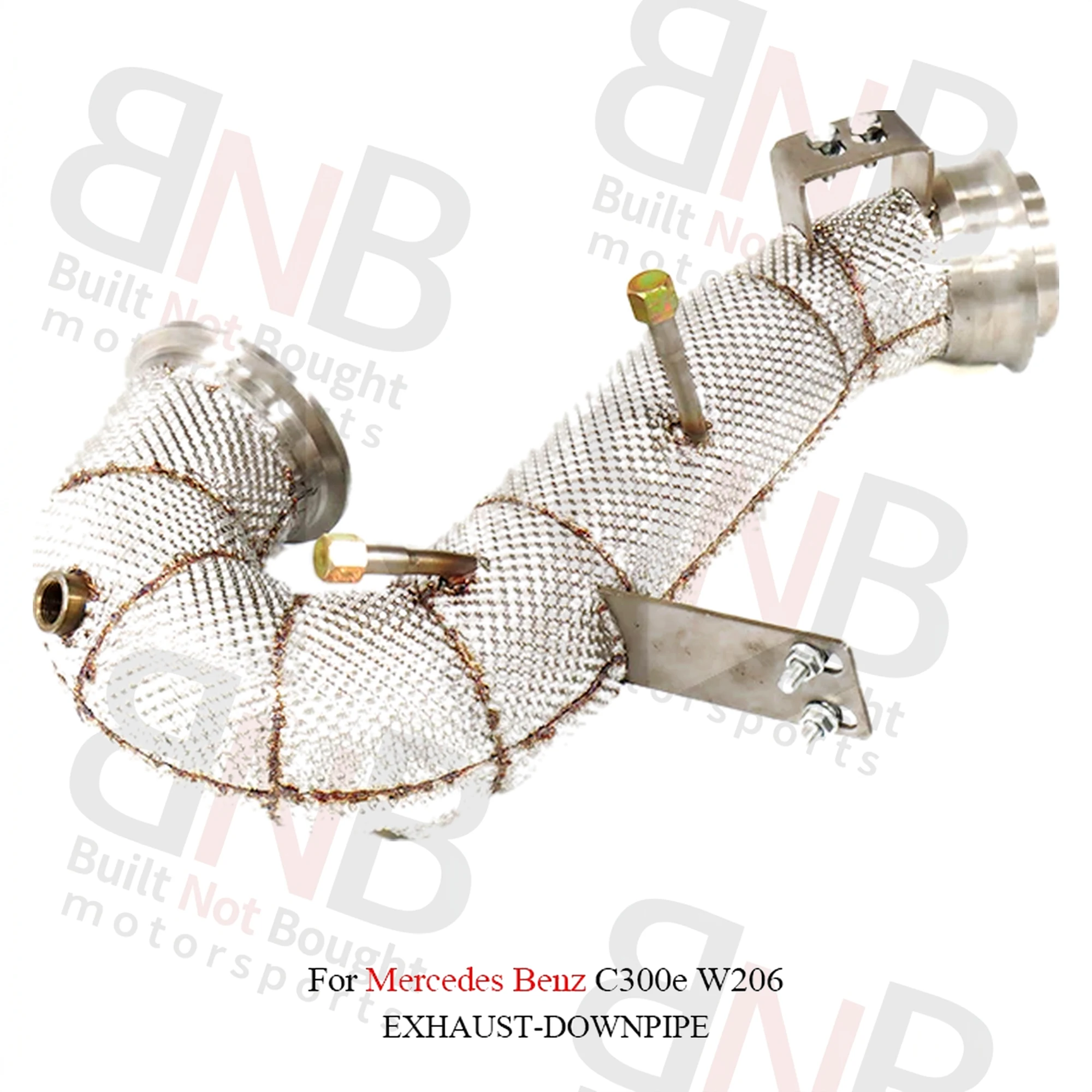 BNB Titaniumz Stainless Steel Exhaust Downpipe for Mercedes C300e W206 Heat Shield
