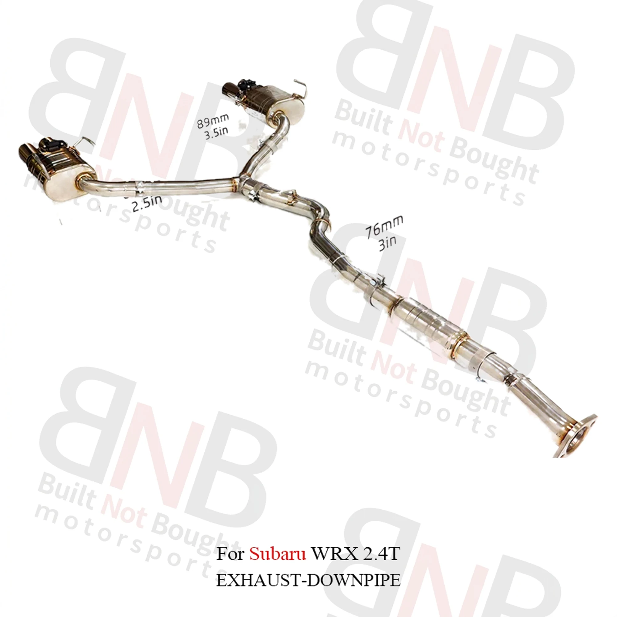 BNB Catback Exhaust System 1.5mm Thick Stainless Steel Subaru WRX 2.4T 2020+ Silvery 120x60x30cm