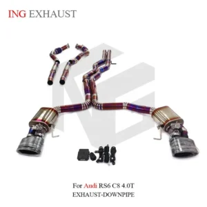 BNB Titaniumz Catback Exhaust Pipe for Audi RS6 C8 4.0T Valve Purple 120x60x30cm