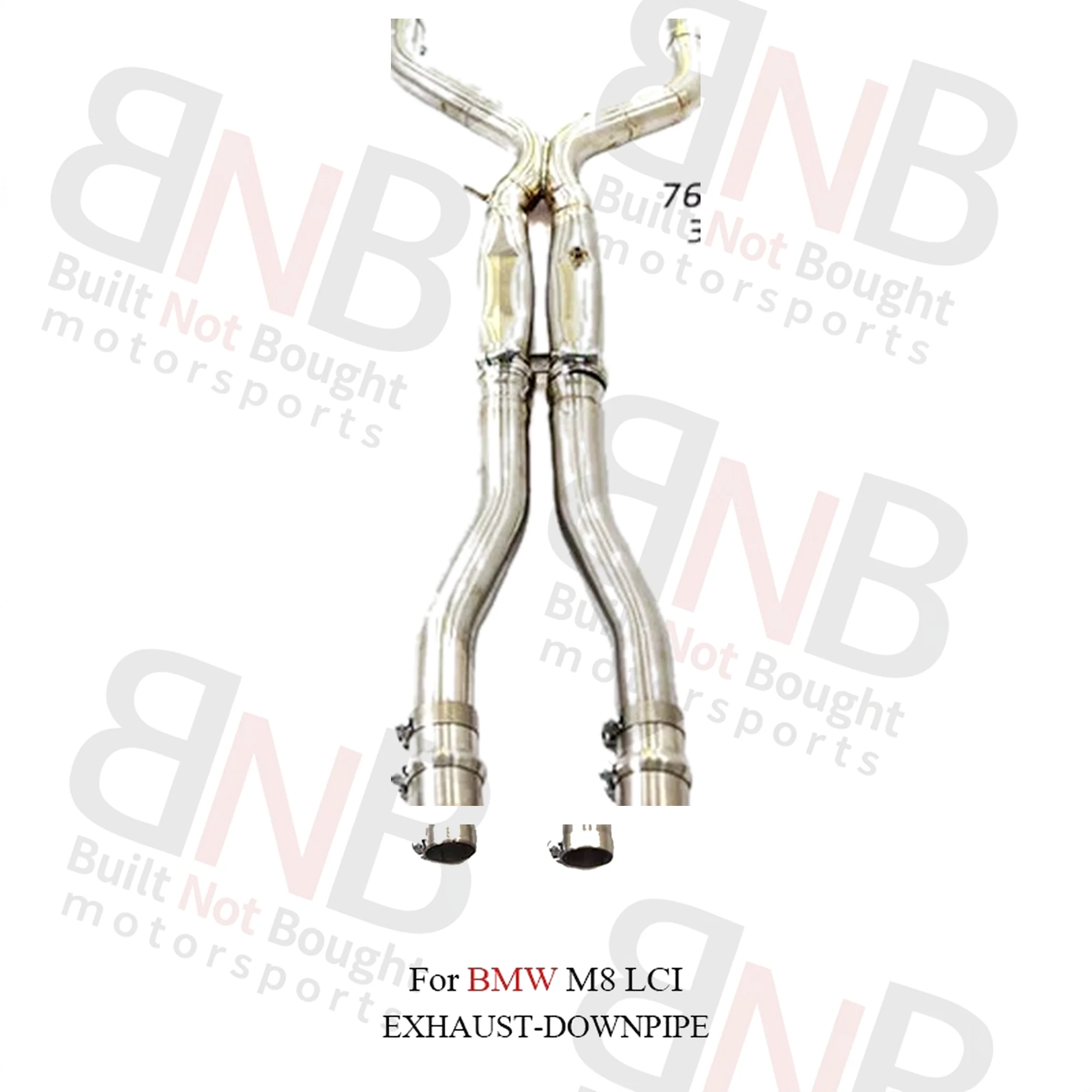 BNB Titaniumz Exhaust Front Tube for BMW M8 LCI High Flow Performance Silvery
