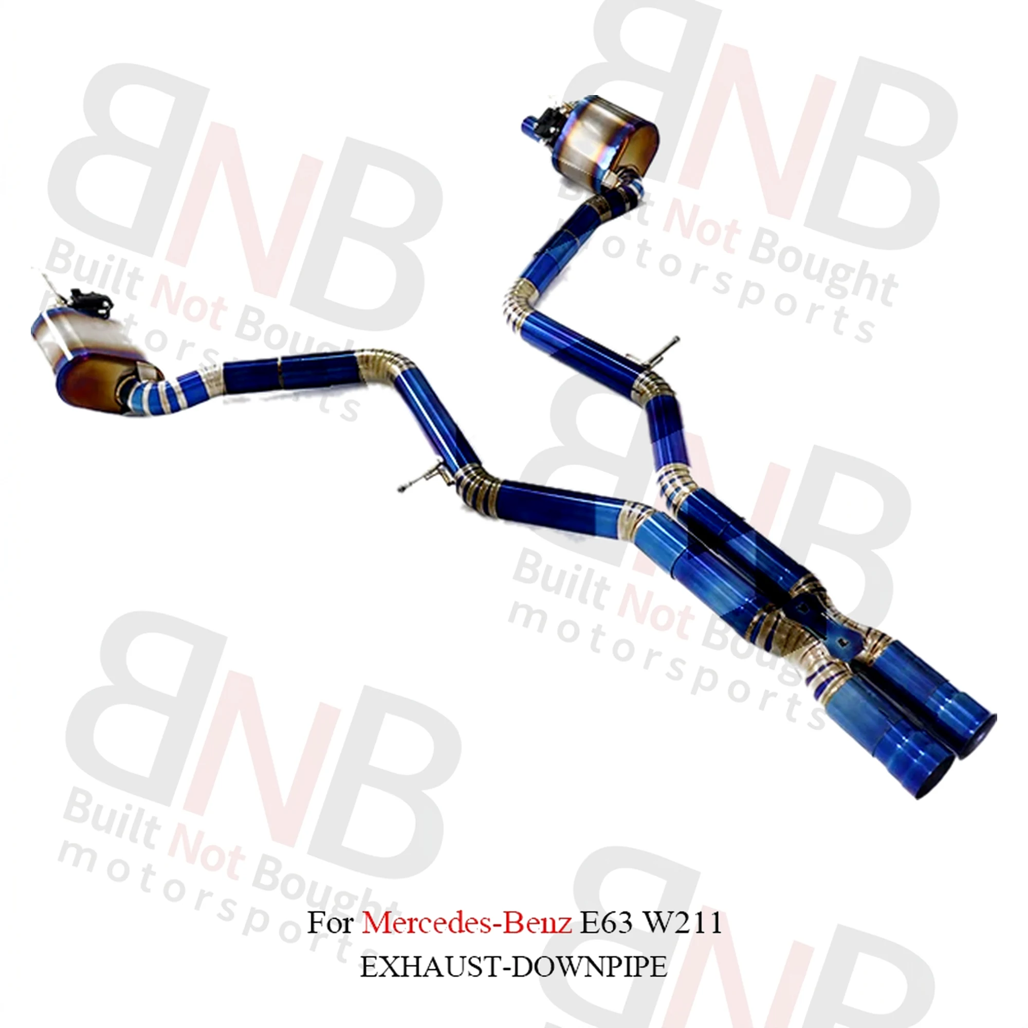 BNB Titaniumz Valvetronic Catback Exhaust for Mercedes E63 W211 Blue