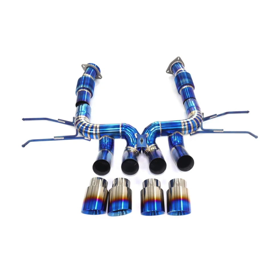 BNB Titaniumz Titanium Exhaust Straight Pipe Corvette C8 Z06 Blue 120x60x50