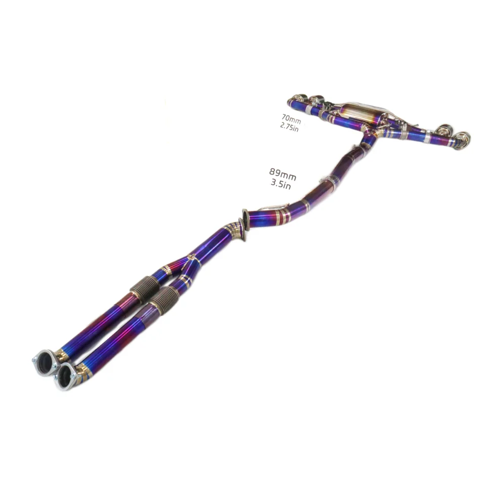 BNB Titaniumz Titanium Exhaust System for Nissan GTR R35 120x50x40 Slivery