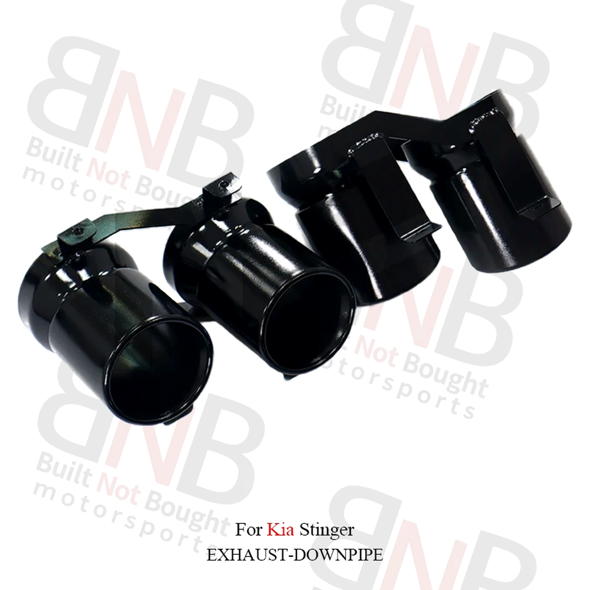BNB Titaniumz Custom Stainless Steel Exhaust Oval Frosted Black Tips for Kia Stinger