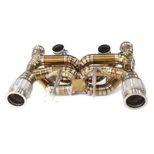 BNB Titaniumz McLaren 720S Catback Exhaust Titanium Double X Tube Golden